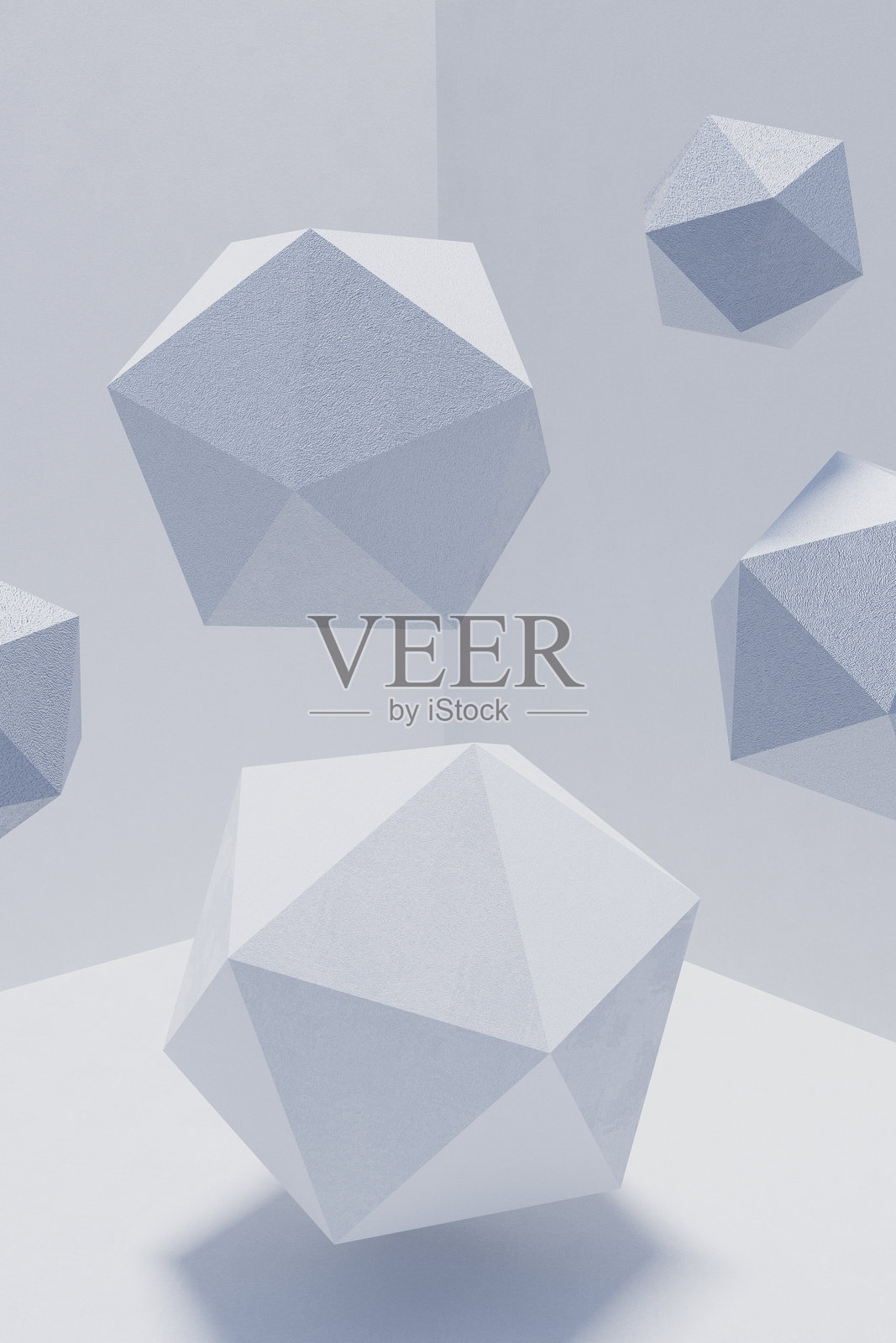 白色的抽象几何背景，具有柏拉图式的风格。3D背景。照片摄影图片