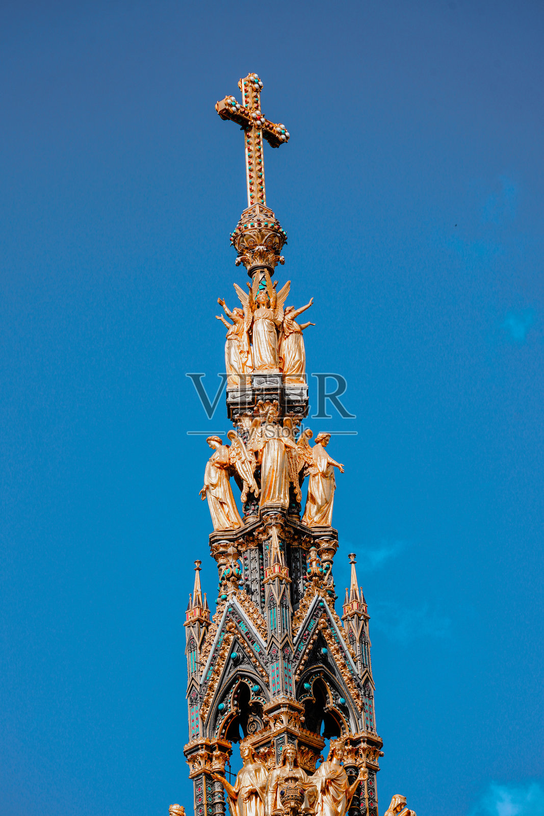 阿尔伯特纪念碑,华丽的哥特复兴建筑,伦敦,英格兰,联合王国照片摄影图片