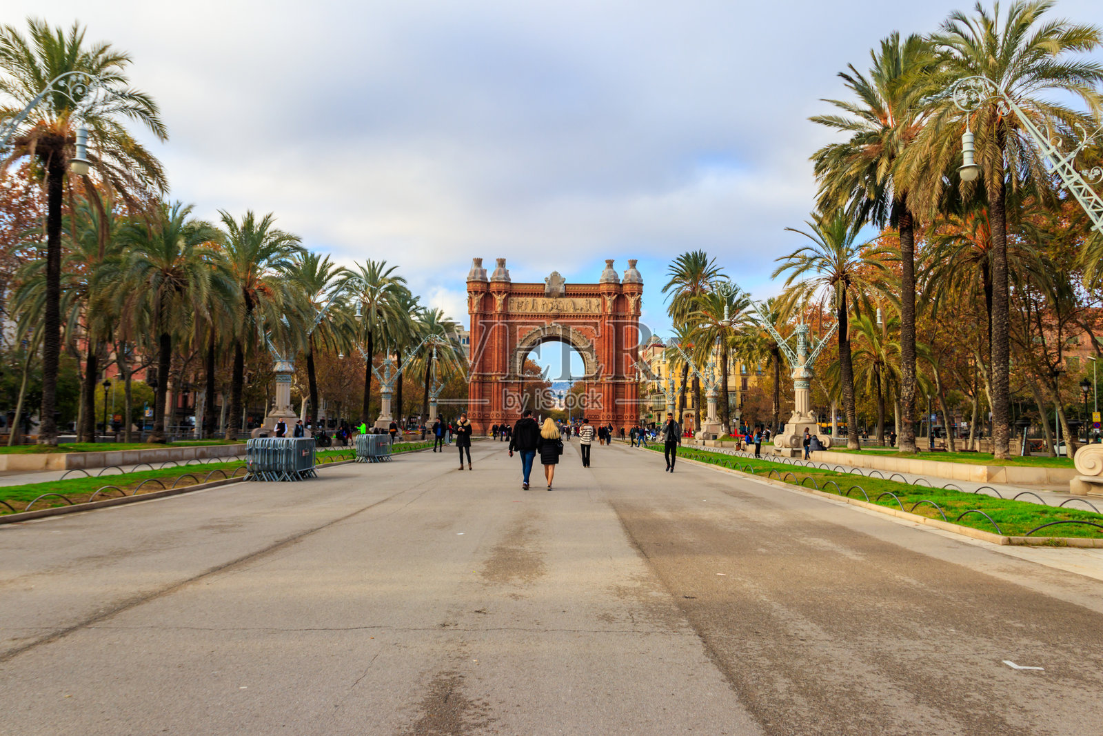 凯旋门或加泰罗尼亚语中的Arc de Triomf，由Josep Vilaseca i Casanovas建造，是1888年巴塞罗那世界博览会的主要入口。照片摄影图片