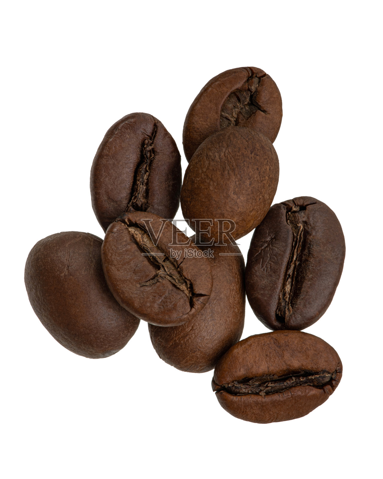 白色背景上咖啡豆的特写照片照片摄影图片