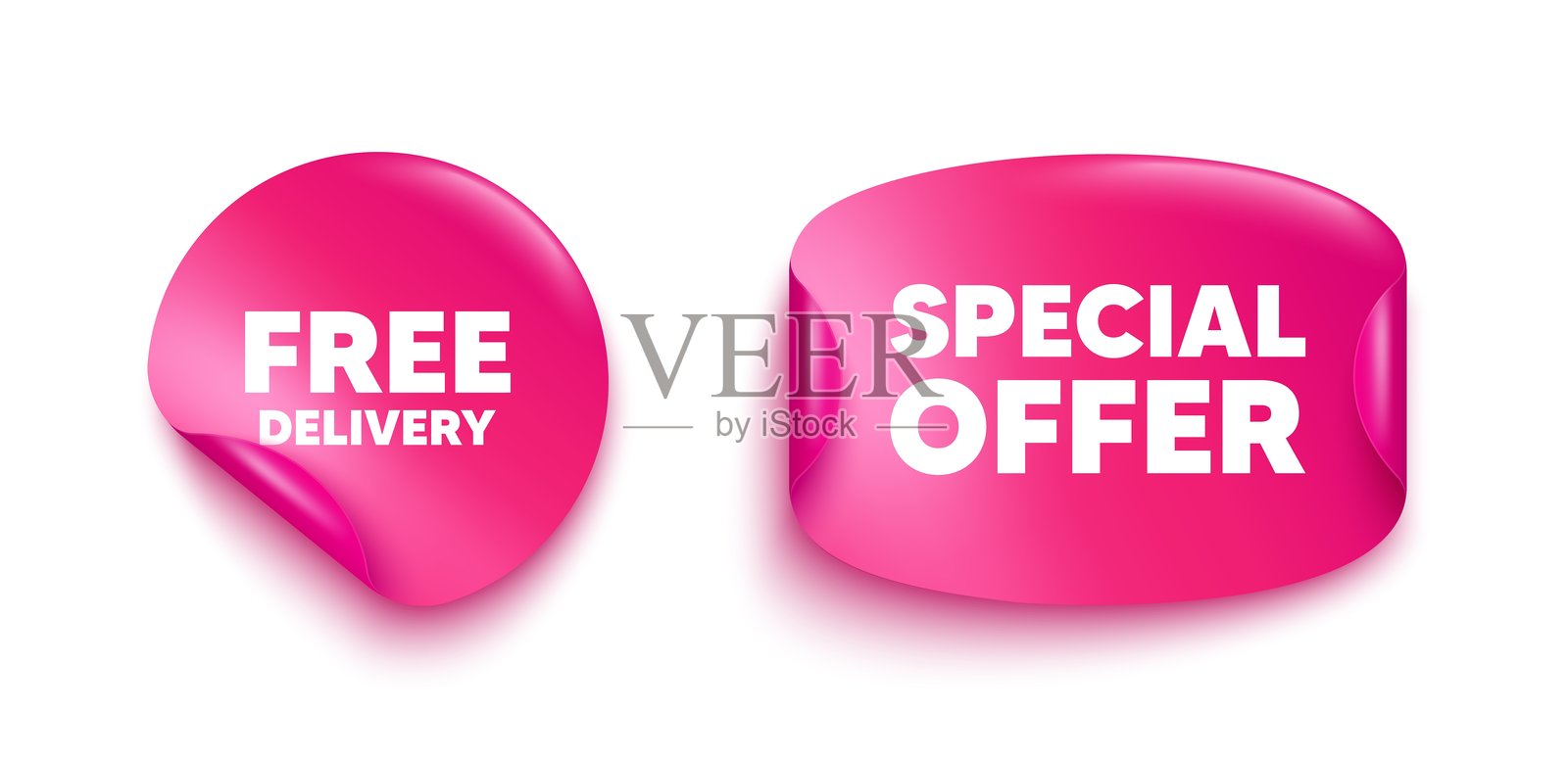 免费送货标签。运输和货运服务信息。特价标签贴纸。矢量图。插画图片素材