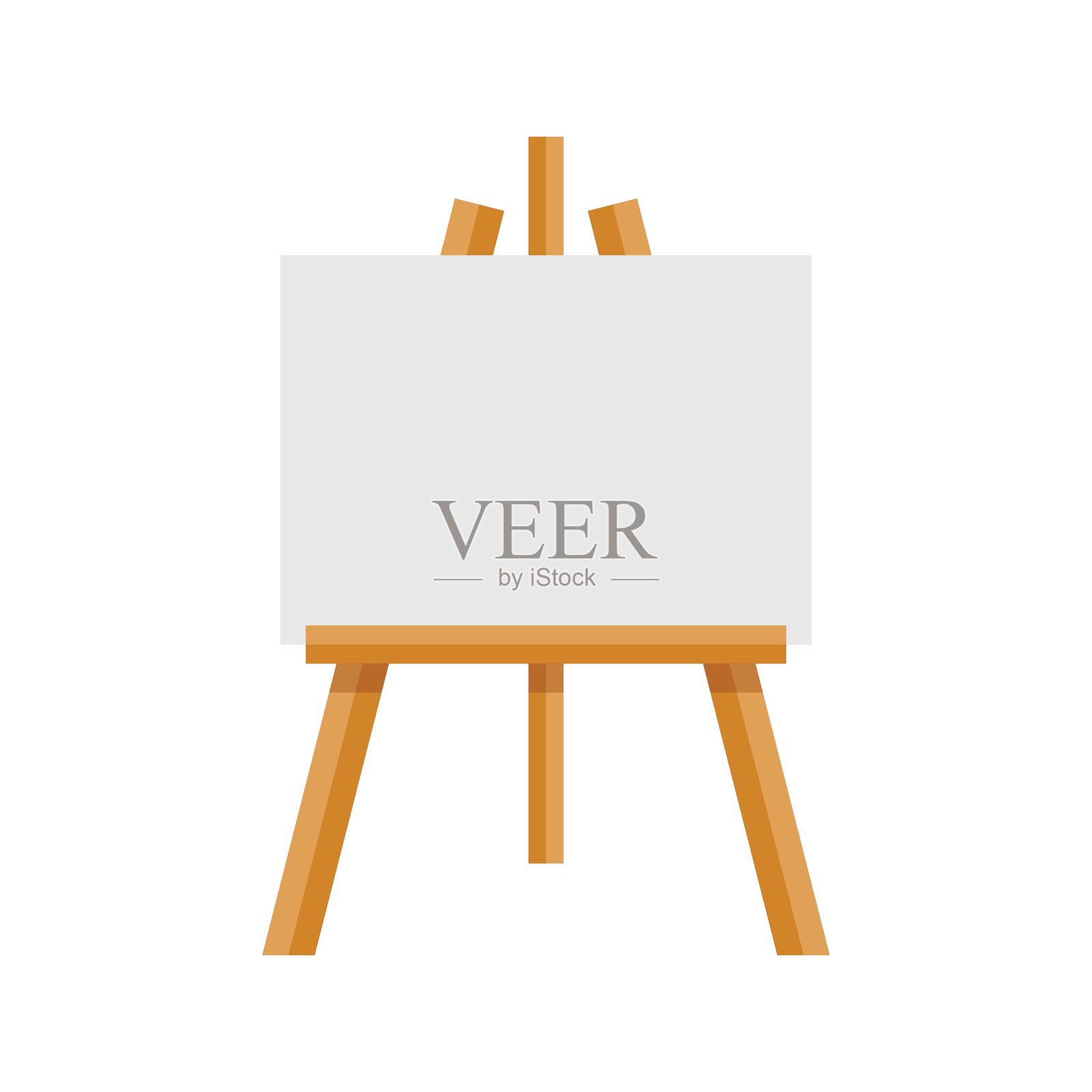 平面风格的画架图标。孤立背景上的画布矢量插图。艺术纸张标志商业概念。插画图片素材