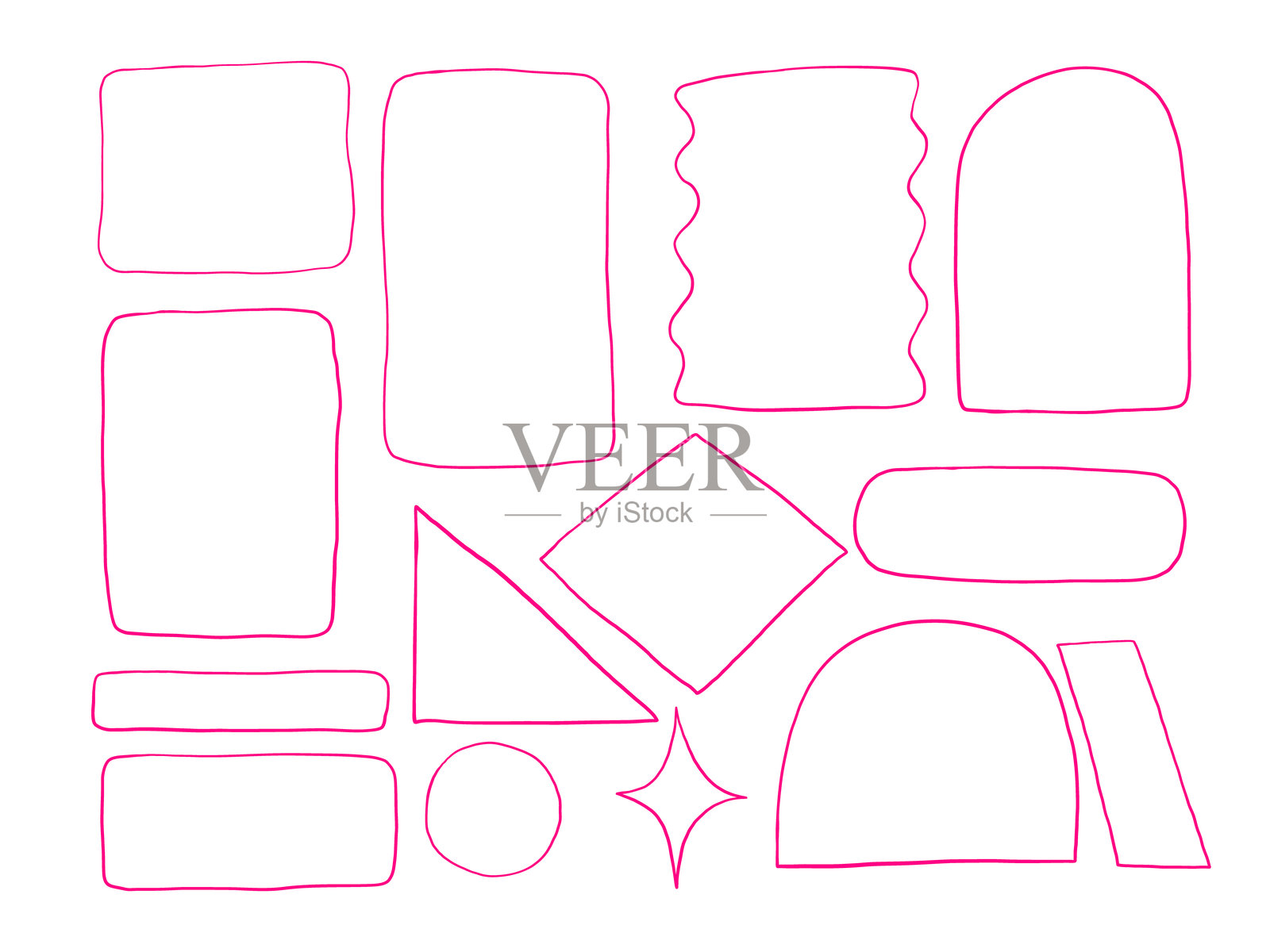 手绘几何框架形状插画图片素材