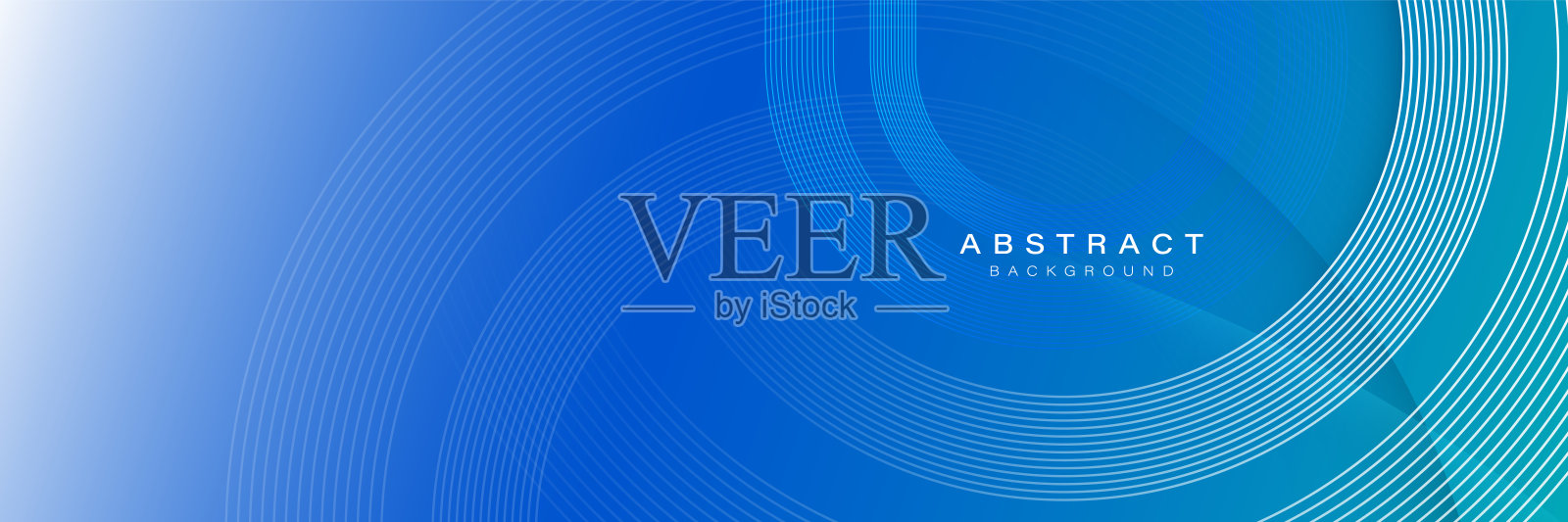 蓝色抽象背景，带有圆形线条和渐变几何设计插画图片素材