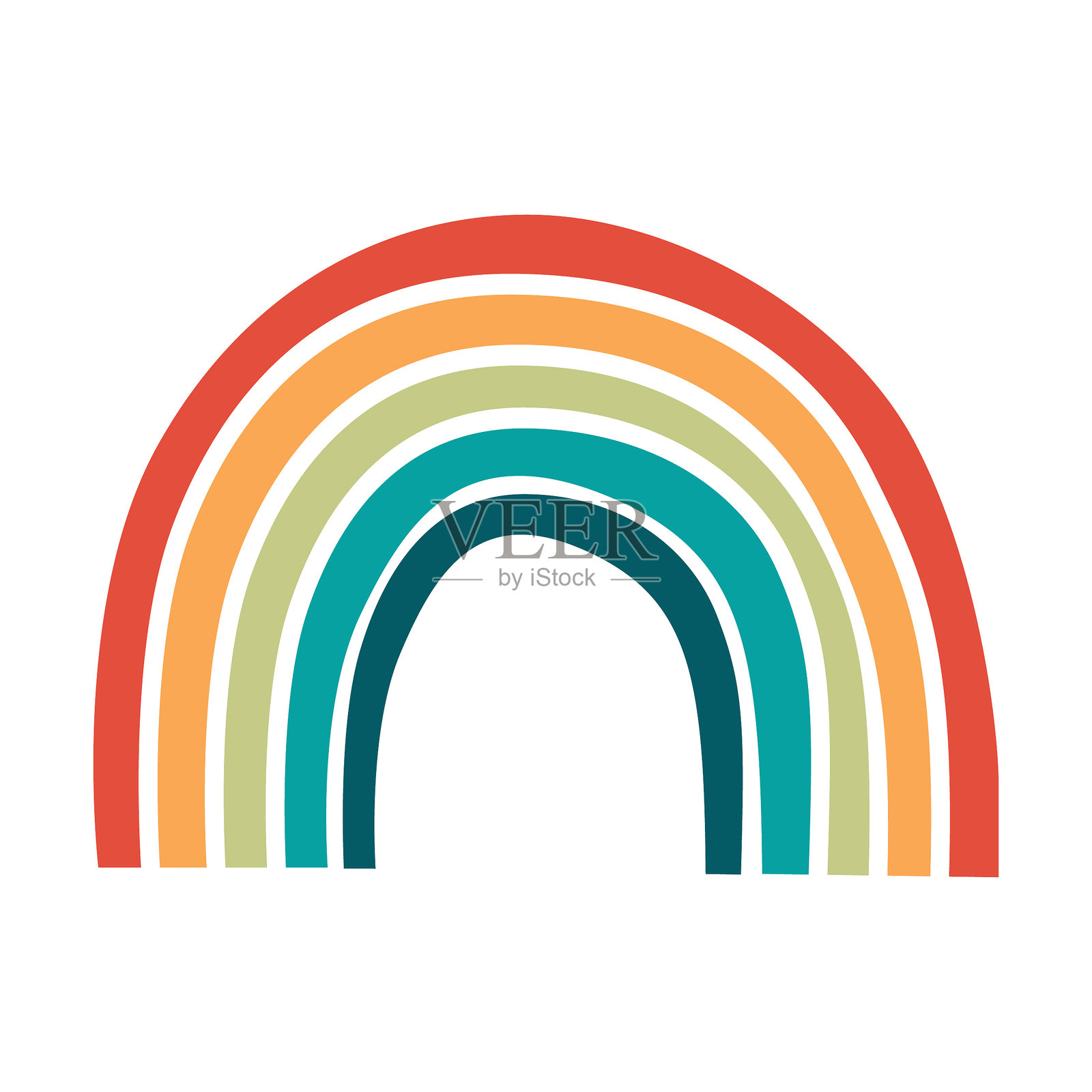 彩色彩虹平面插图元素插画图片素材