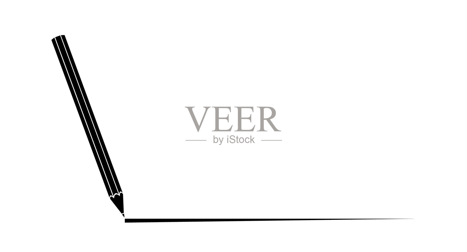 卡通画笔与笔触。黑色画笔标志。矢量图。插画图片素材