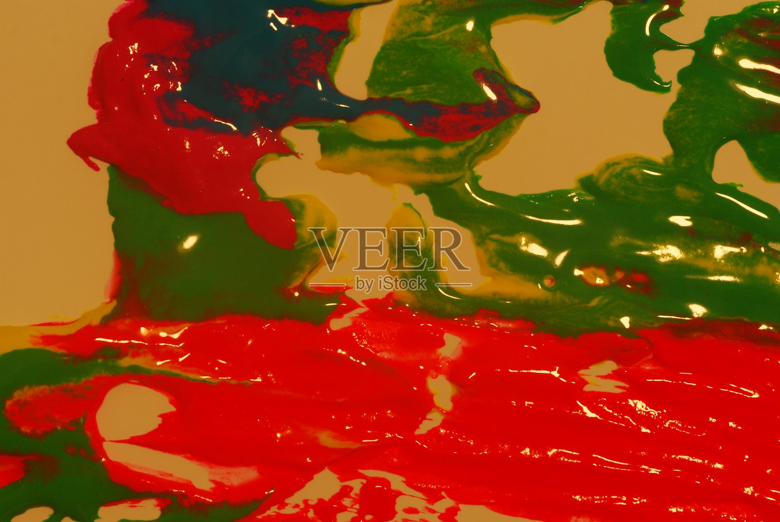 红色和绿色的油漆照片摄影图片