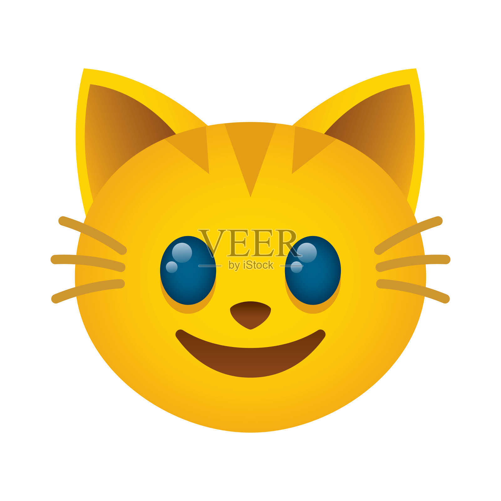 快乐的猫表情符号插画图片素材