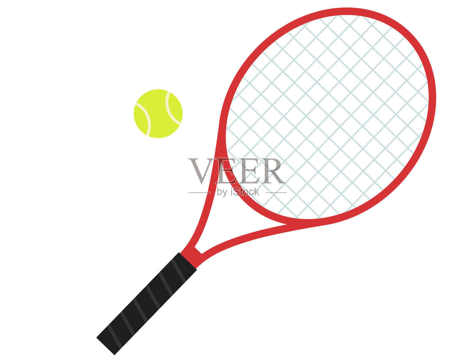 简单可爱的网球矢量插图。图标。插画图片素材