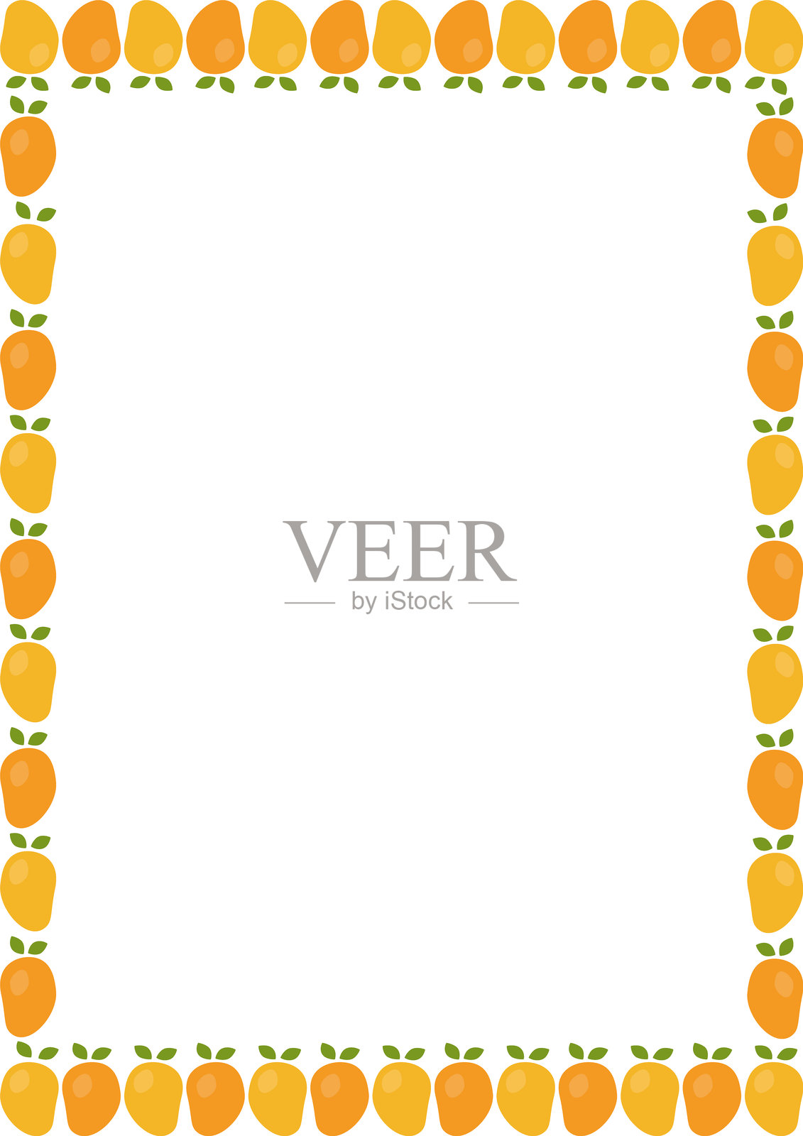 芒果框架。你好，秋天，感恩节装饰。带有空白空间供您填写文本插画图片素材