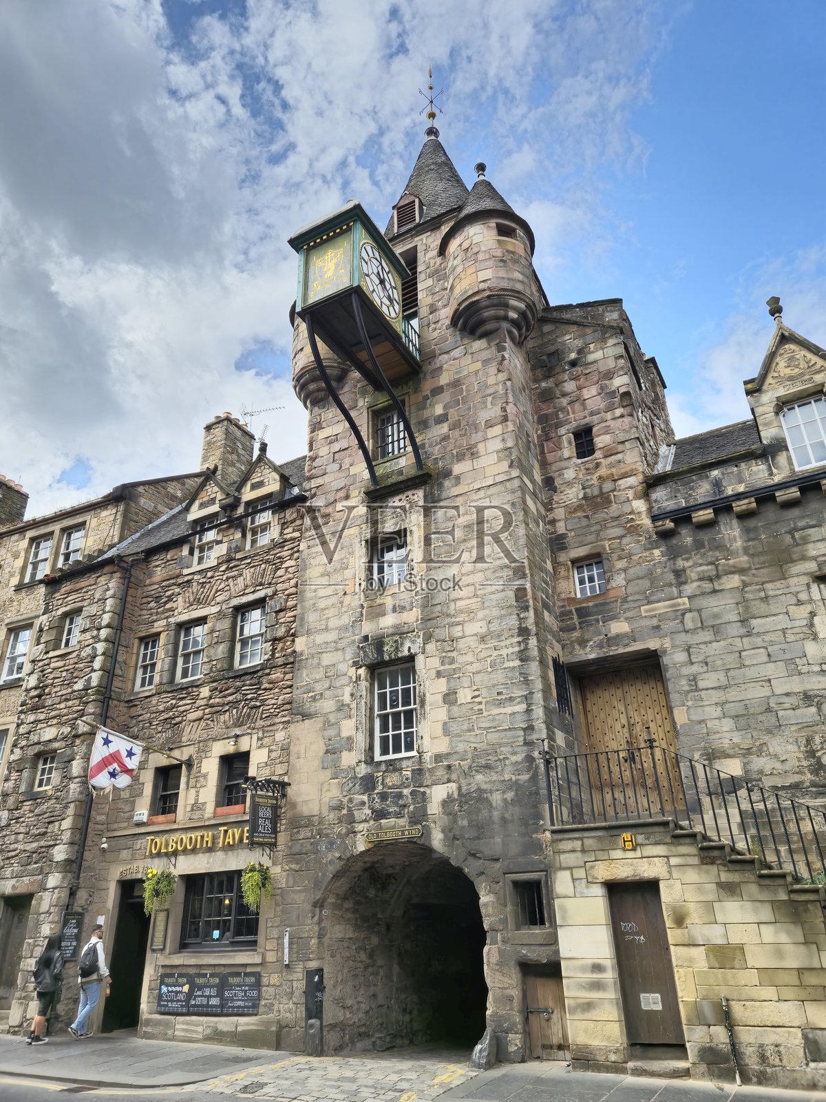 苏格兰爱丁堡街道上的古老历史建筑照片摄影图片