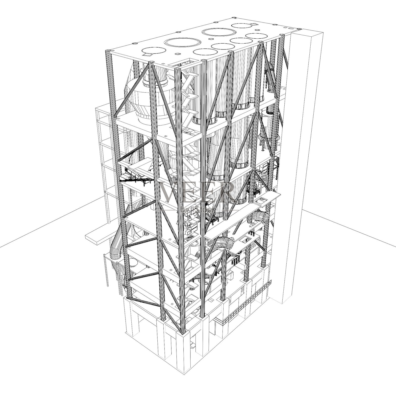 工业项目的3D插图照片摄影图片