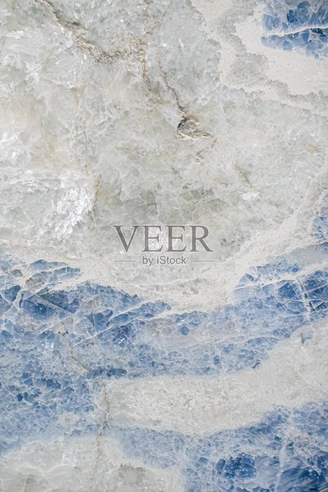 蓝白相间的大理石水晶纹理抽象背景照片摄影图片