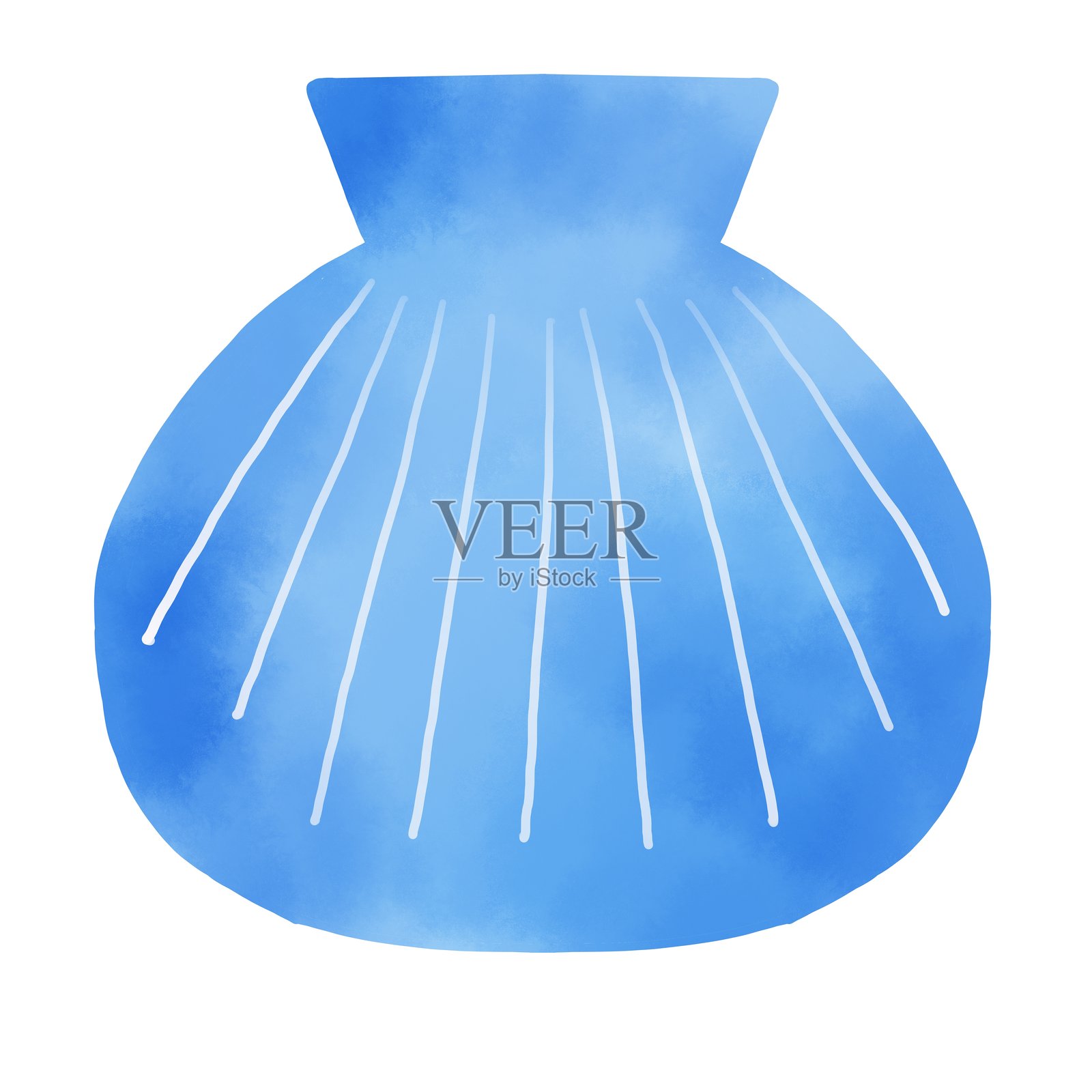 可爱的水彩扇贝壳，简单的海洋主题插画图片素材