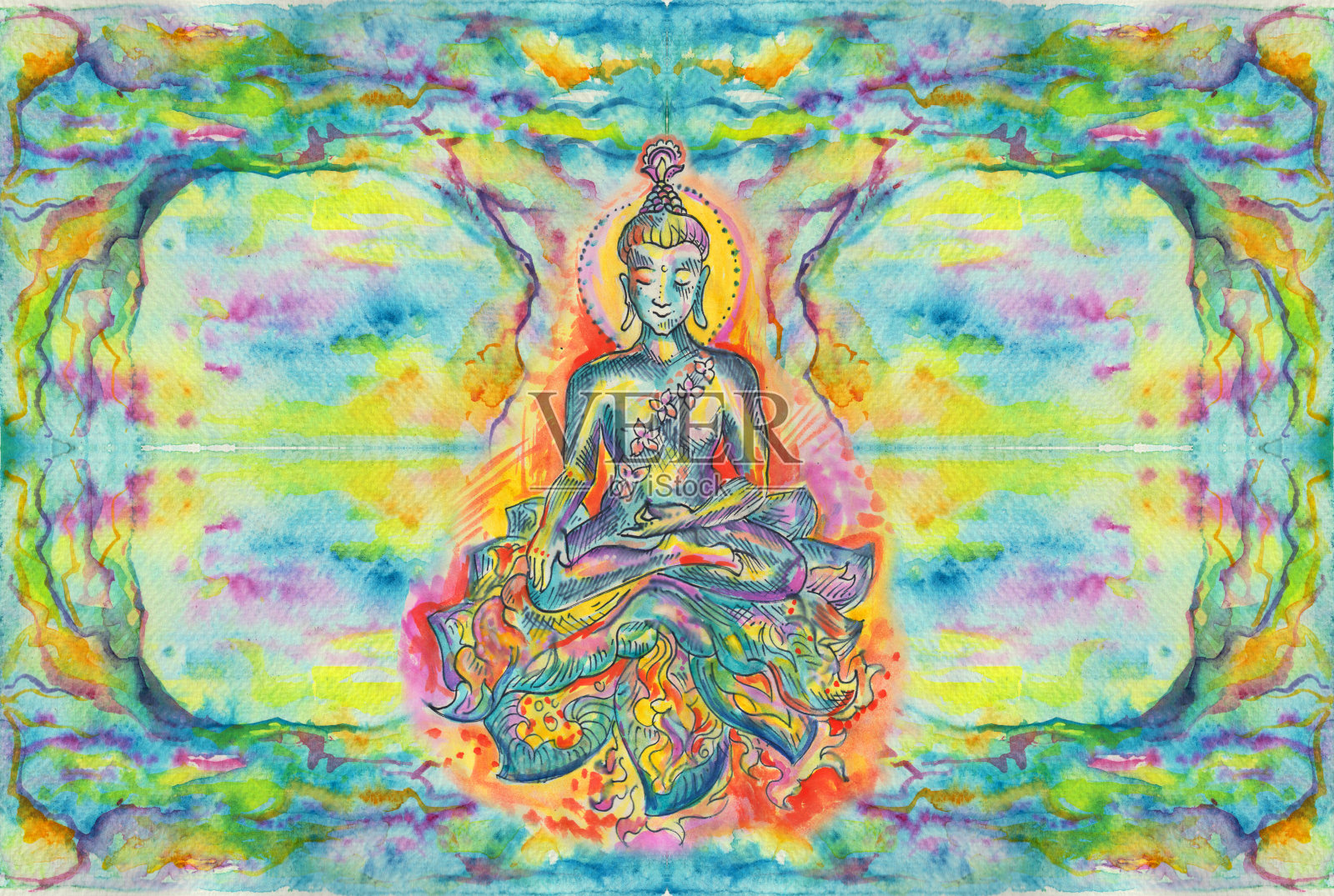 佛陀漩涡插画图片素材