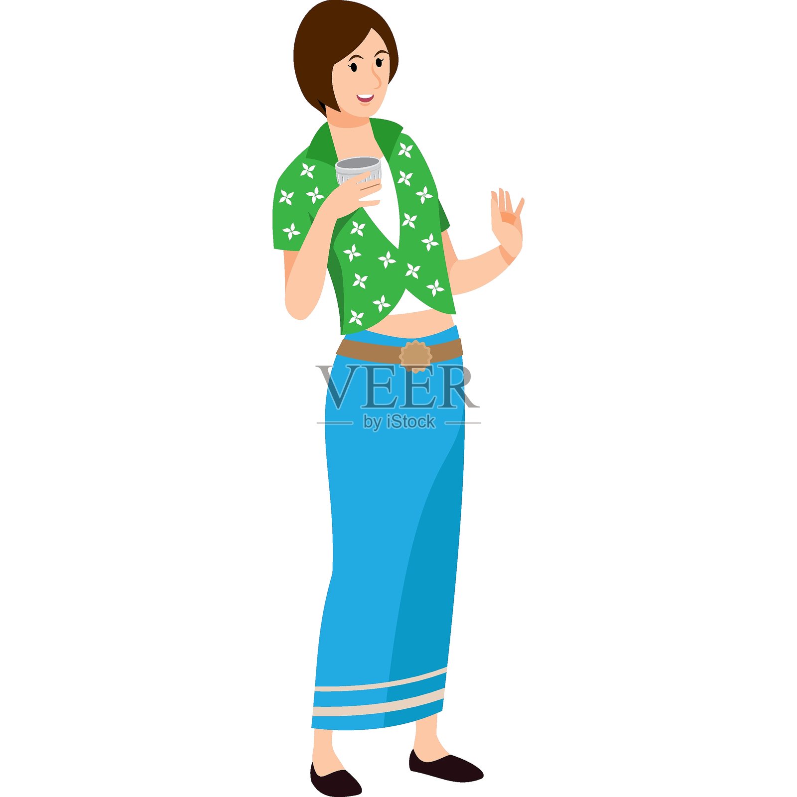 现代风格的亚洲女性卡通角色头像插画图片素材