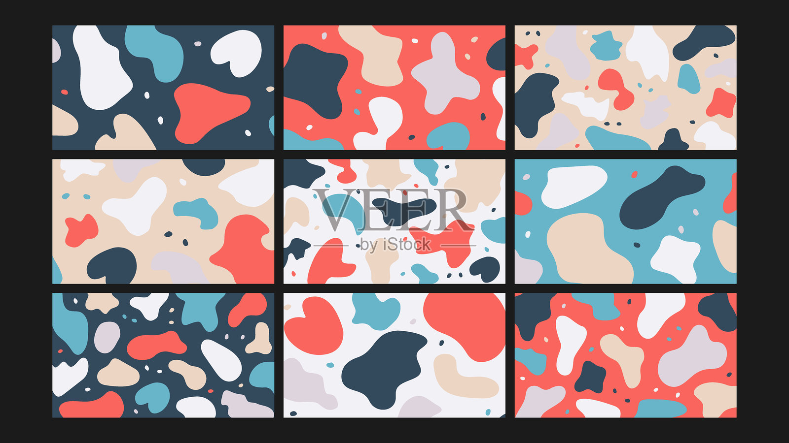 有机多彩的斑点背景套装插画图片素材