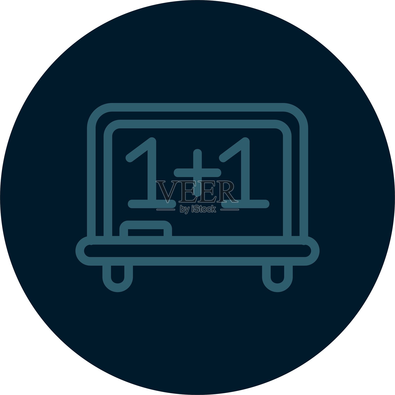 多色图标的黑板线插画图片素材