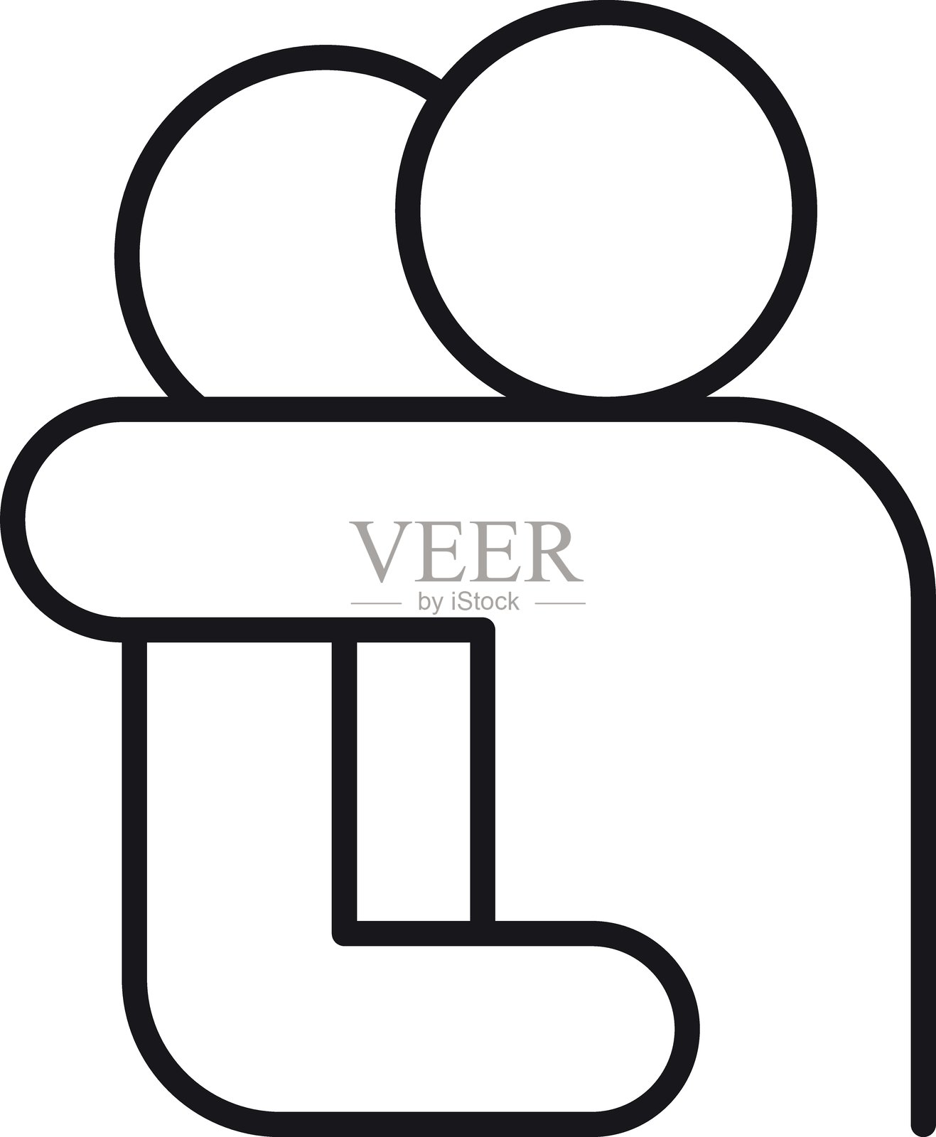 两个抽象人物在简单的线条画风格中相拥，采用细线风格。插画图片素材