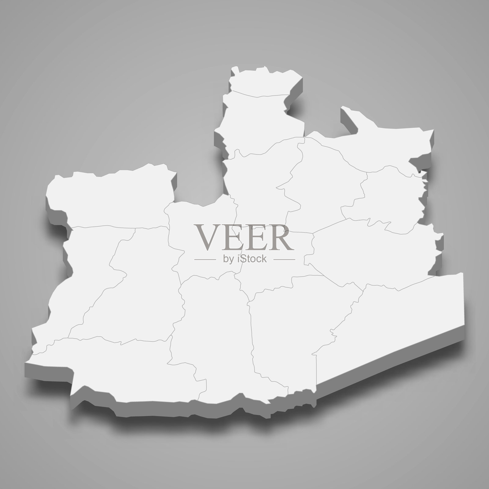 泰国阿育他耶府的3D地图插画图片素材