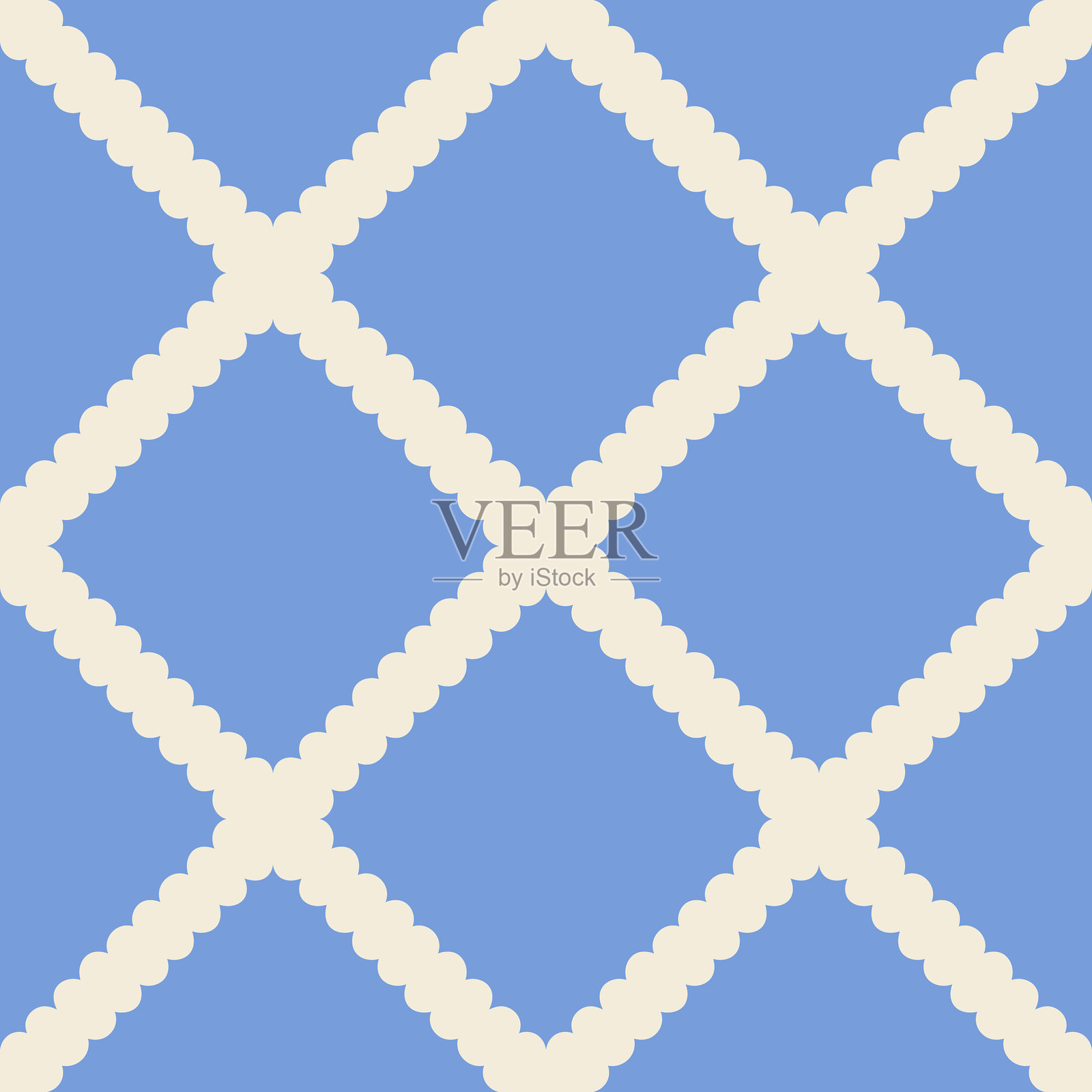 手绘的可爱花边格子无缝图案。迷人的线条矢量印刷。复古、Y2K和浪漫风格的奇妙混合，适用于贺卡、礼品、时尚和庆祝设计。插画图片素材