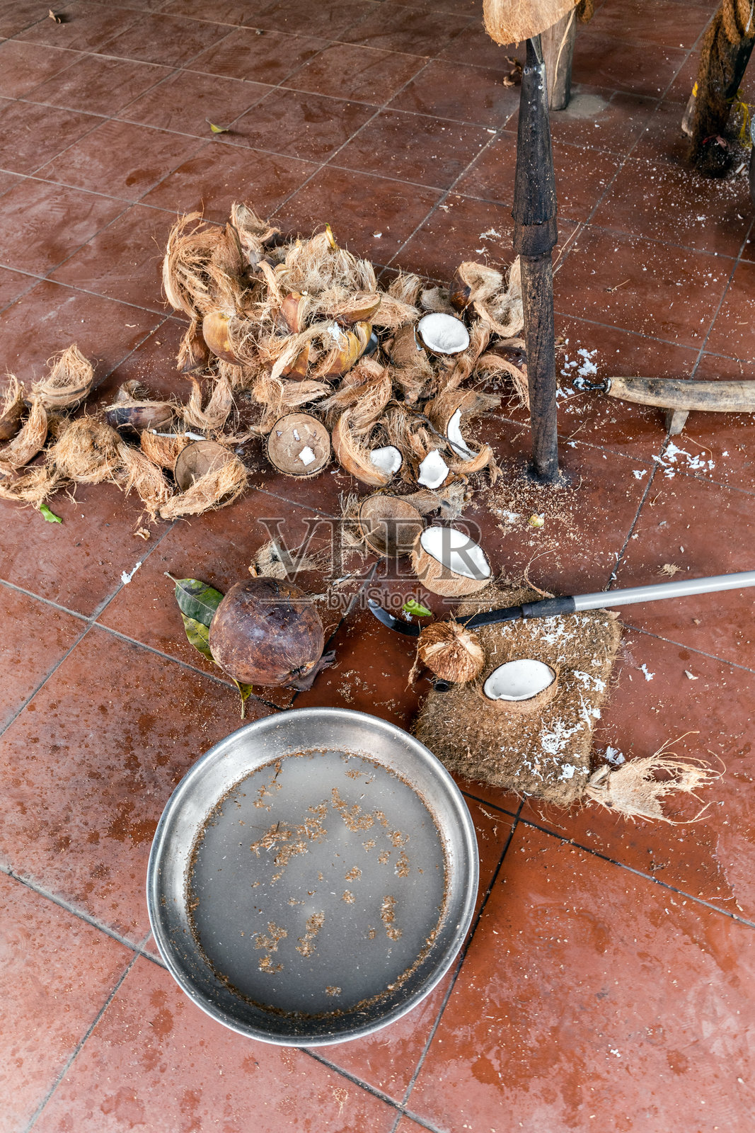 椰子加工照片摄影图片