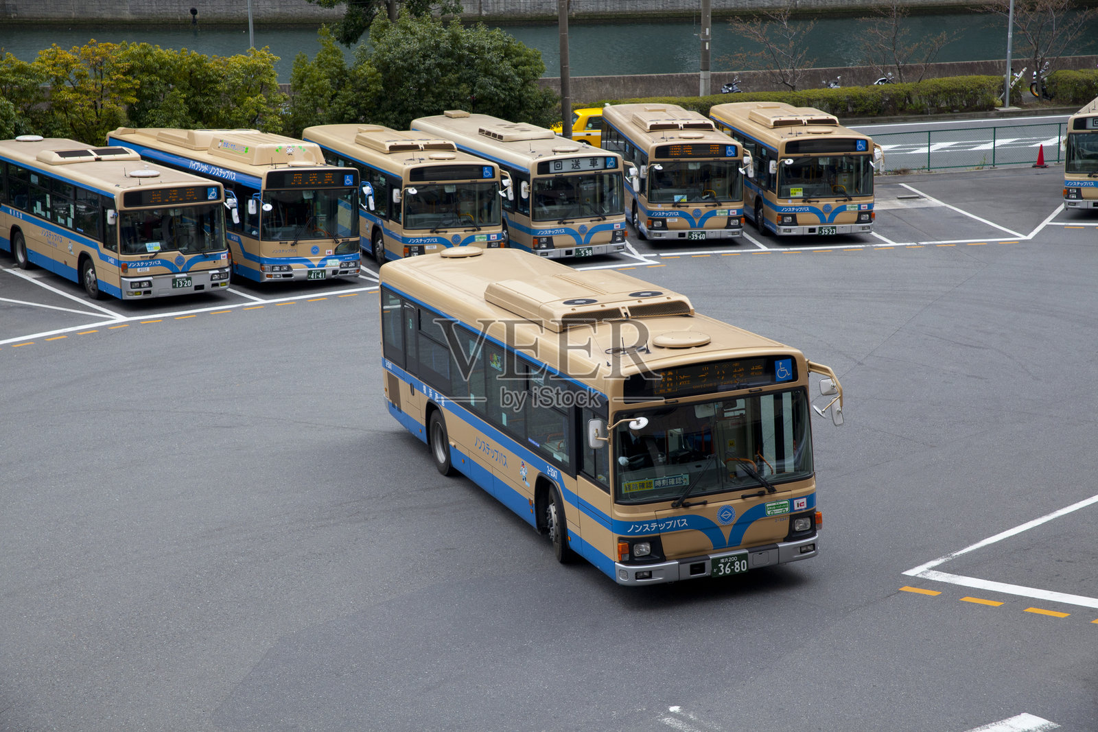 横滨公交车照片摄影图片