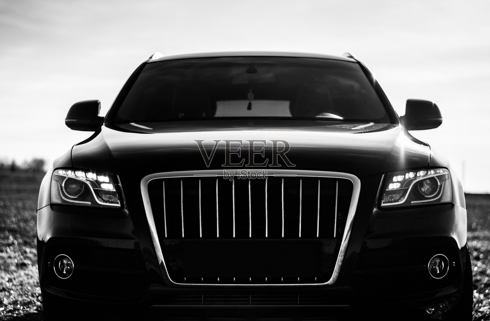 黑色汽车，奥迪Q5 S-Line照片摄影图片