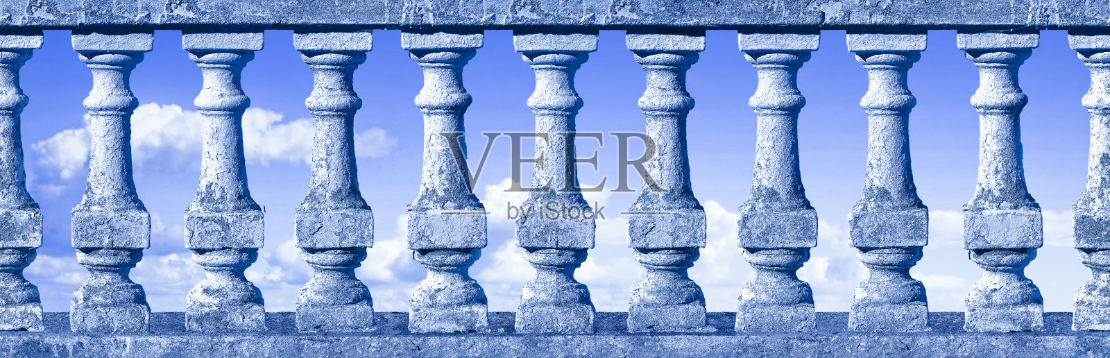 完美无缝的老式经典意大利混凝土栏杆图案概念 - 适用于渲染应用照片摄影图片