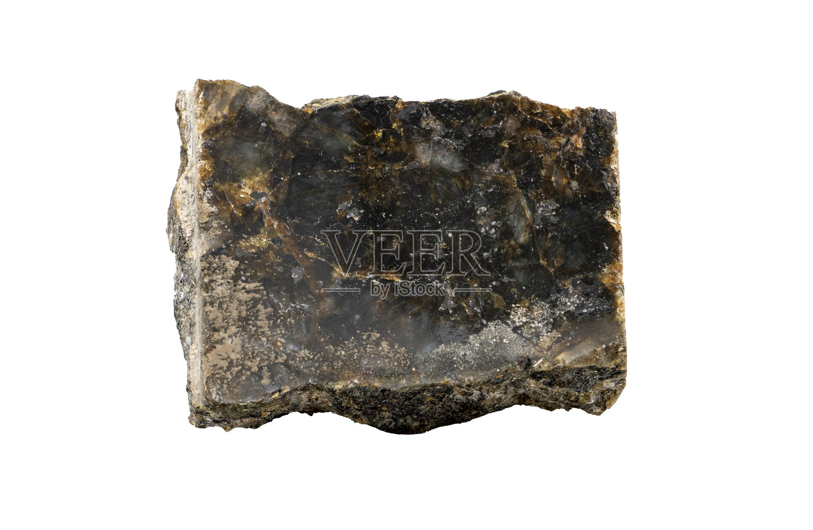 孤立在白色背景上的青铜矿石特写照片摄影图片