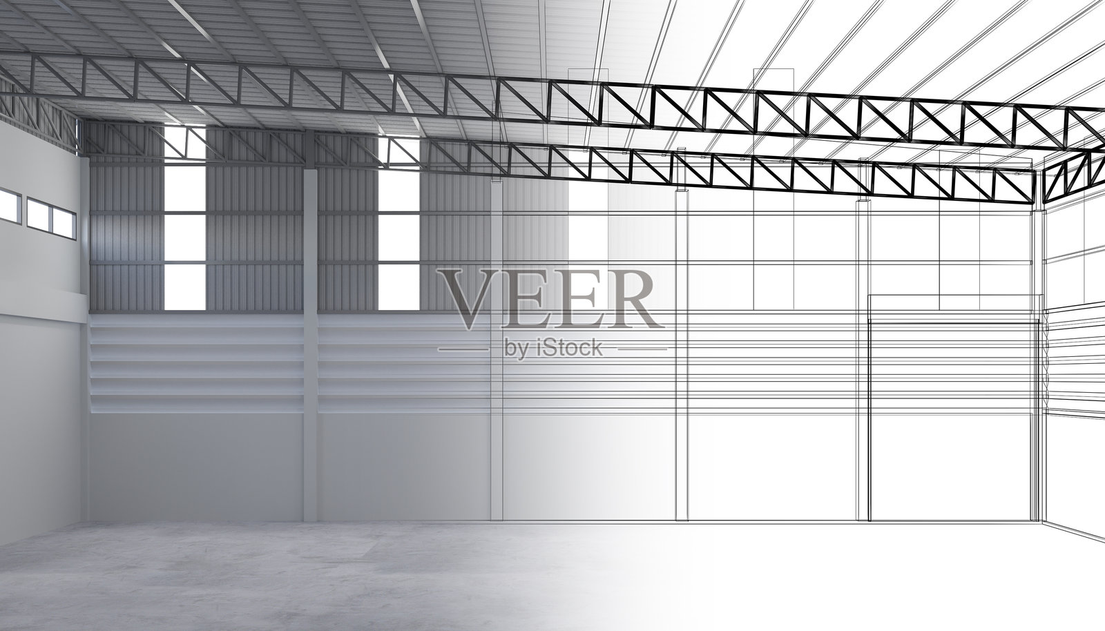 仓库内部的3D渲染图照片摄影图片