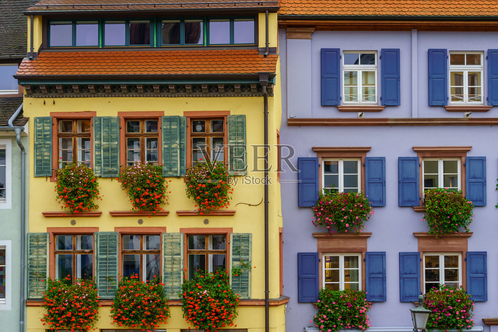 弗莱堡的奥古斯丁广场典型建筑照片摄影图片