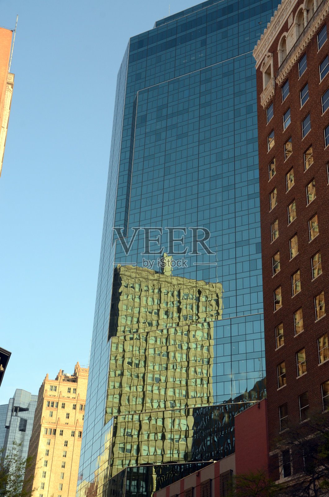 德克萨斯州沃斯堡市中心在阳光明媚的日子里照片摄影图片