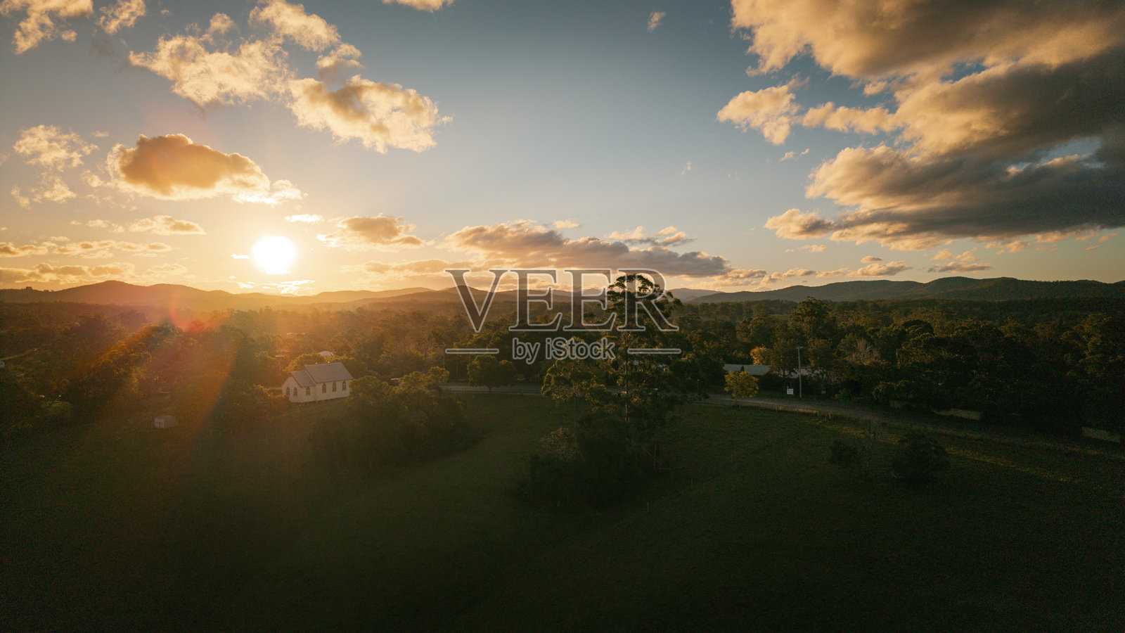 新南威尔士州澳大利亚的乡村风景上空的无人机航拍视角照片摄影图片