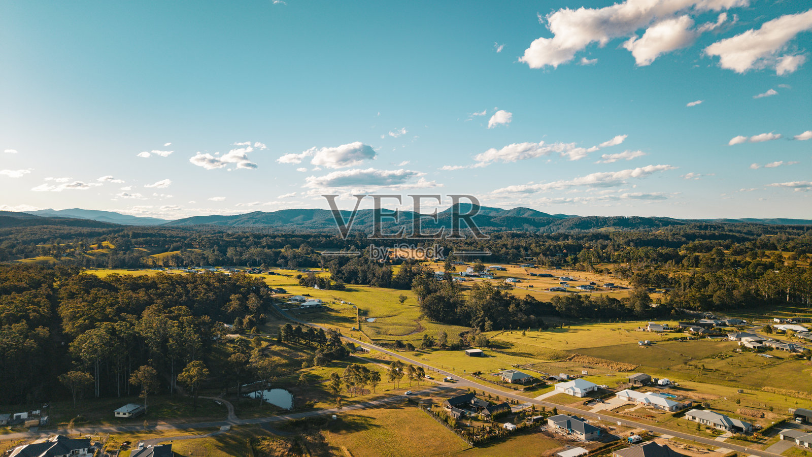 新南威尔士州澳大利亚的乡村风景上空的无人机航拍视角照片摄影图片