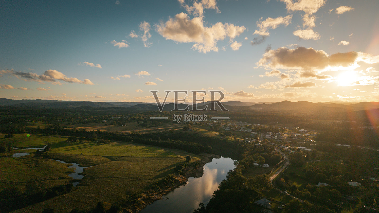 新南威尔士州澳大利亚的乡村风景上空的无人机视角照片摄影图片