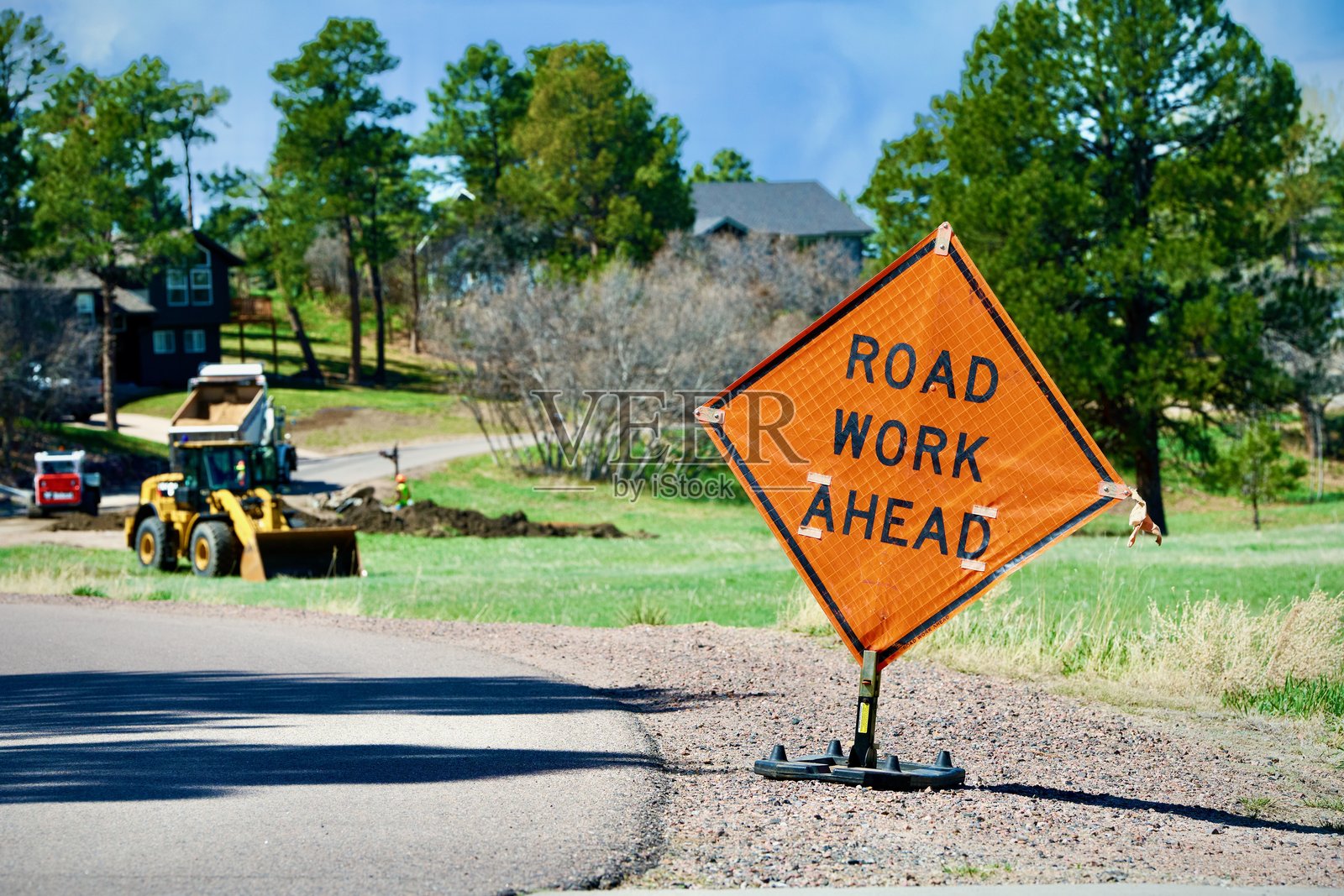 道路施工前景特写照片摄影图片