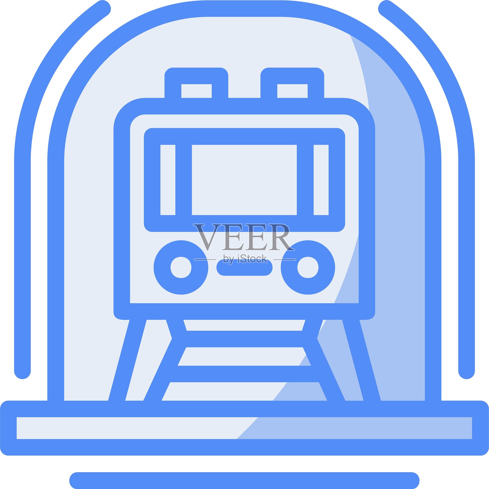 地铁线路填充蓝色图标插画图片素材