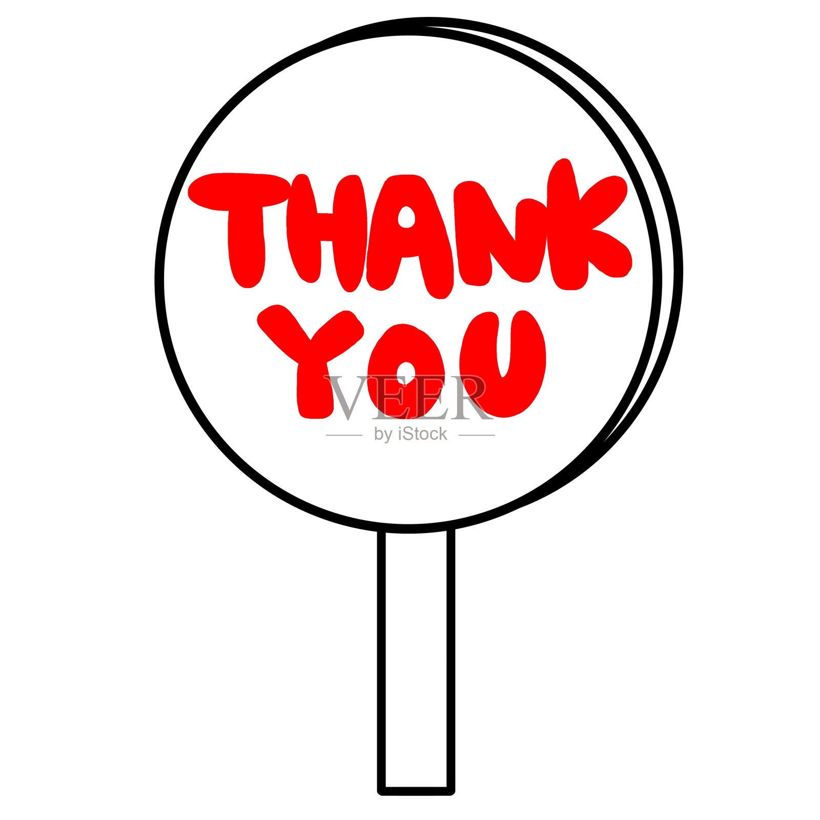 一幅印章风格的插图，上面写着“感谢”、“谢谢”、“非常感谢”。插画图片素材