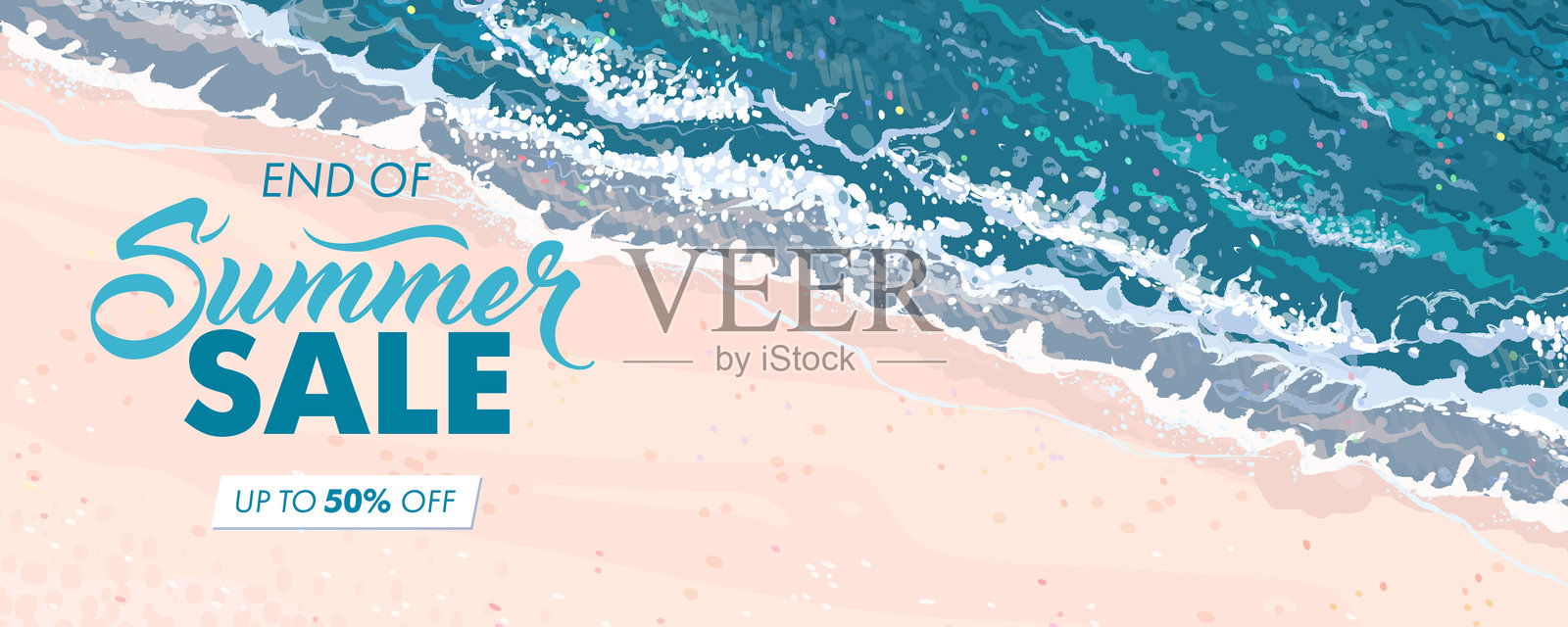 夏季促销横幅。插画图片素材