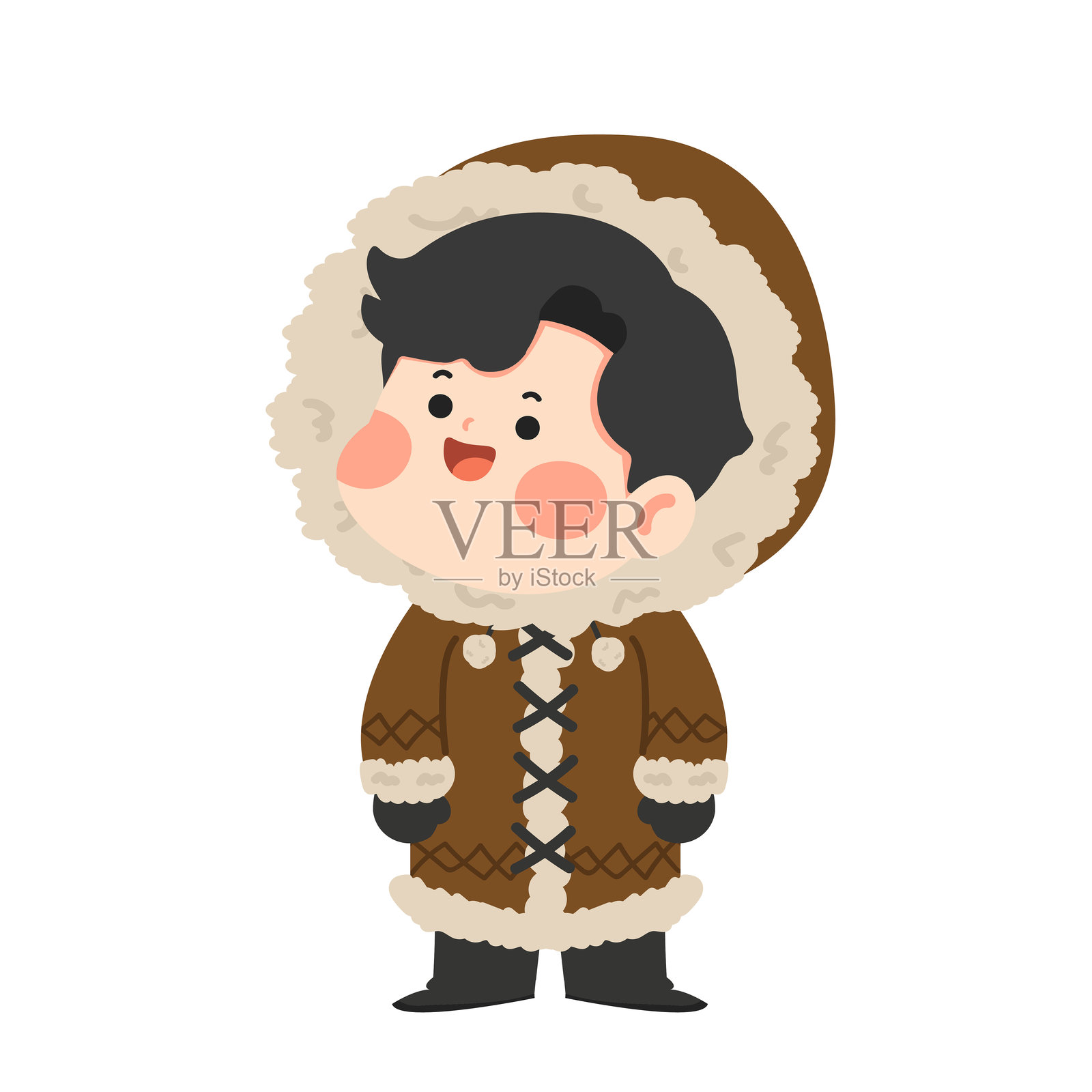 穿着冬季外套的男人插图插画图片素材