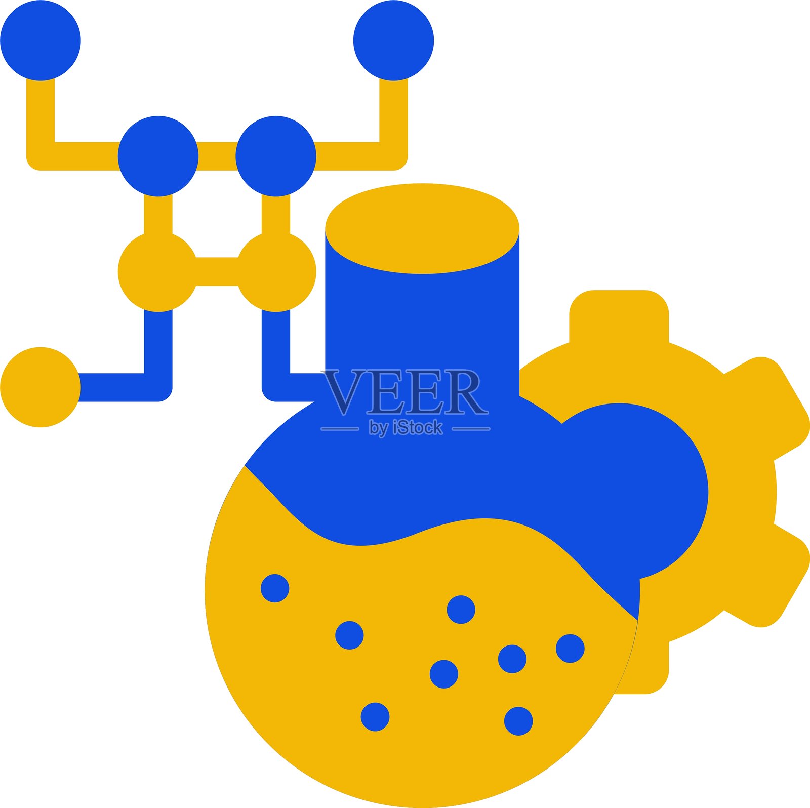 化学平面双色图标插画图片素材