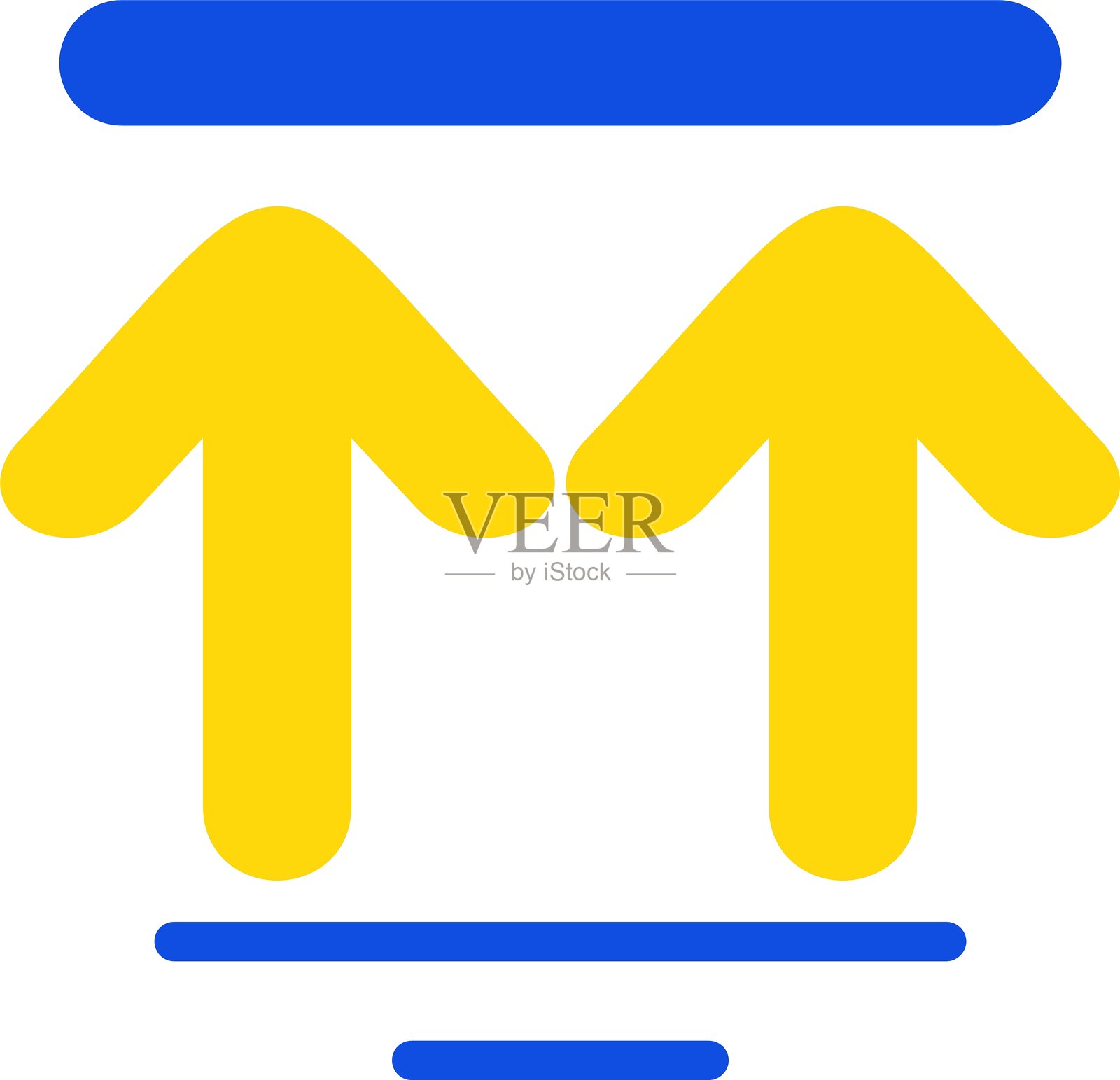 向上箭头扁平双色图标插画图片素材