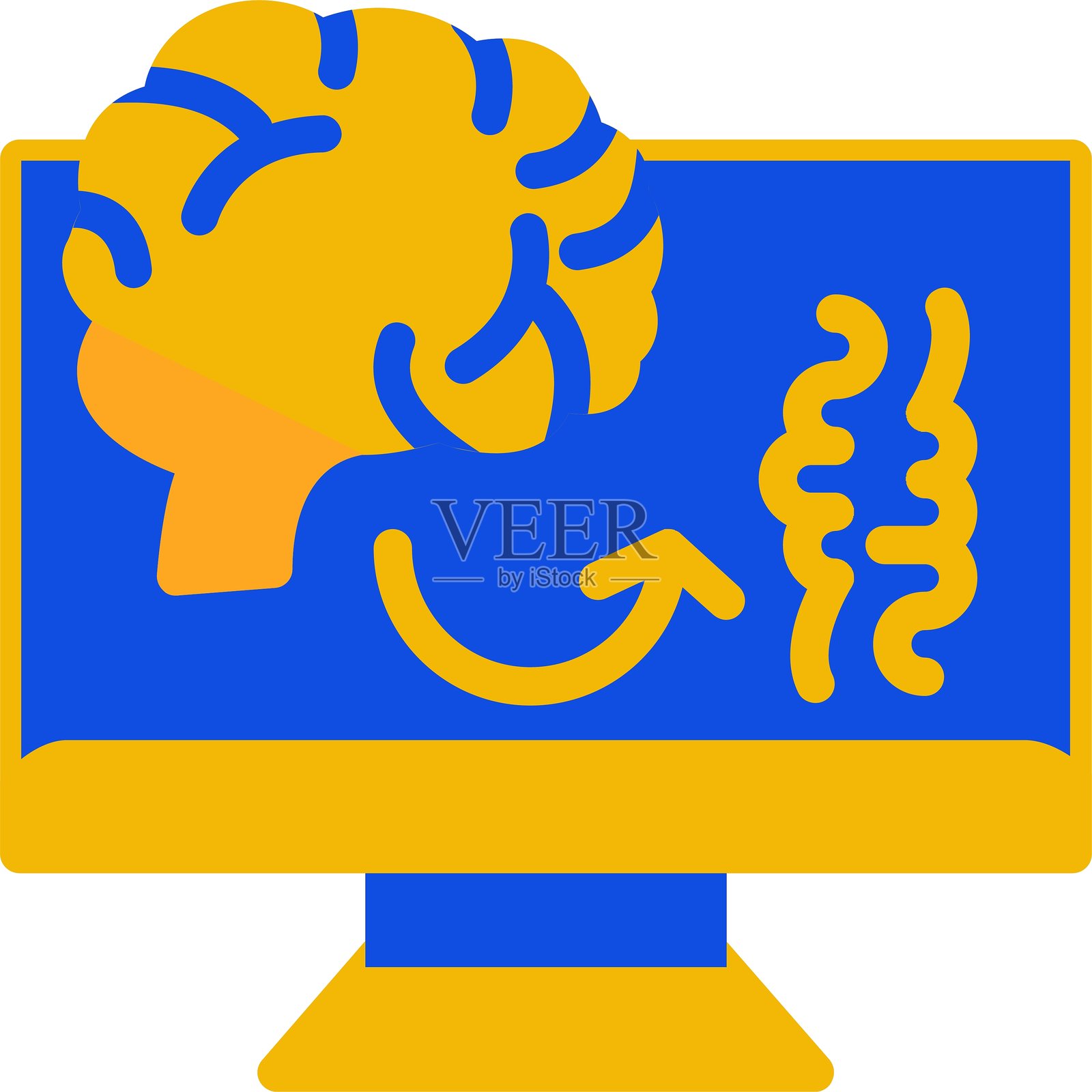 生理学扁平双色图标插画图片素材