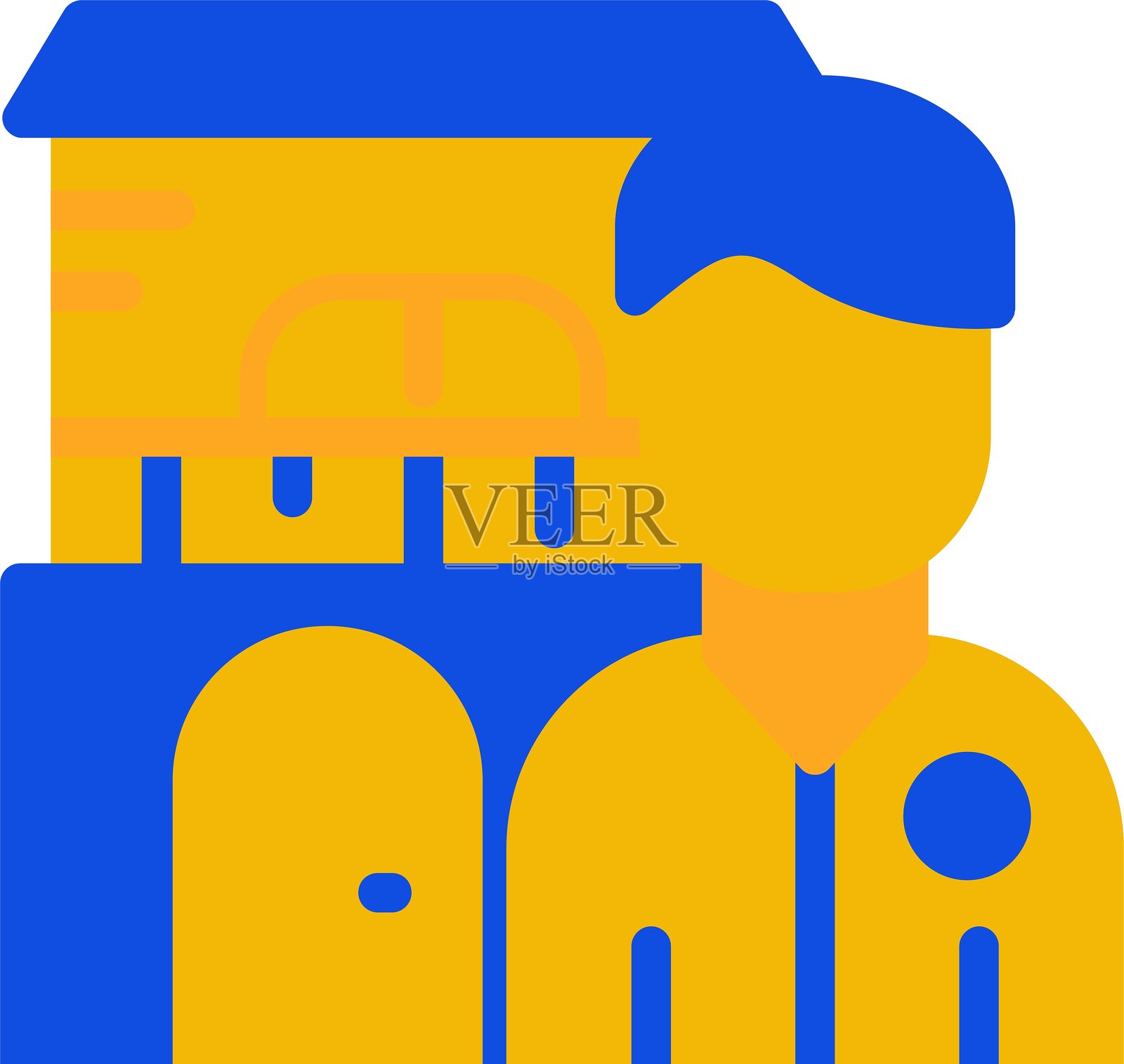 房地产代理人扁平化双色图标插画图片素材