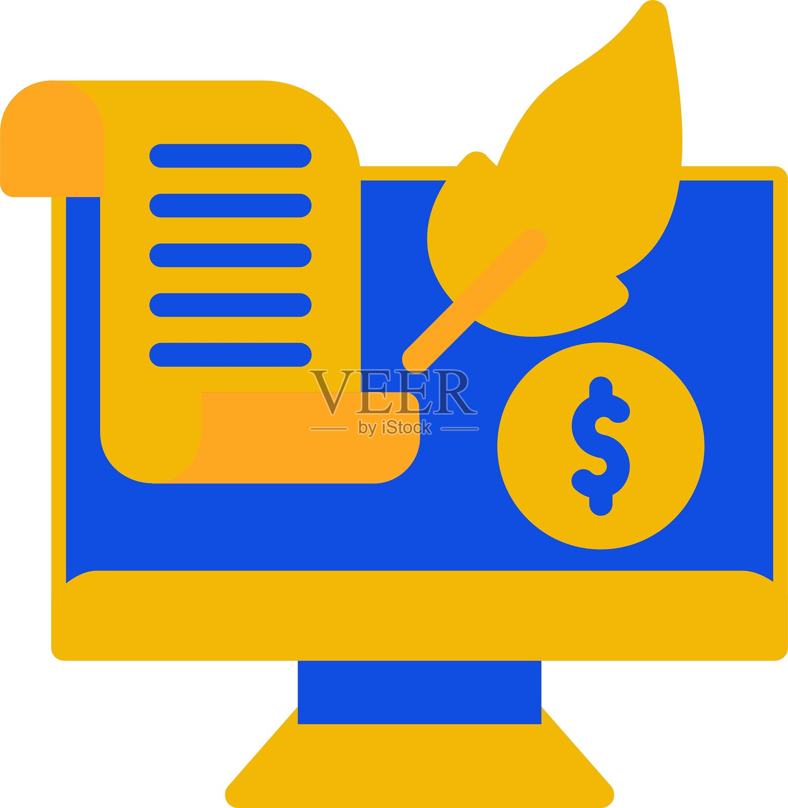 会计扁平双色图标插画图片素材