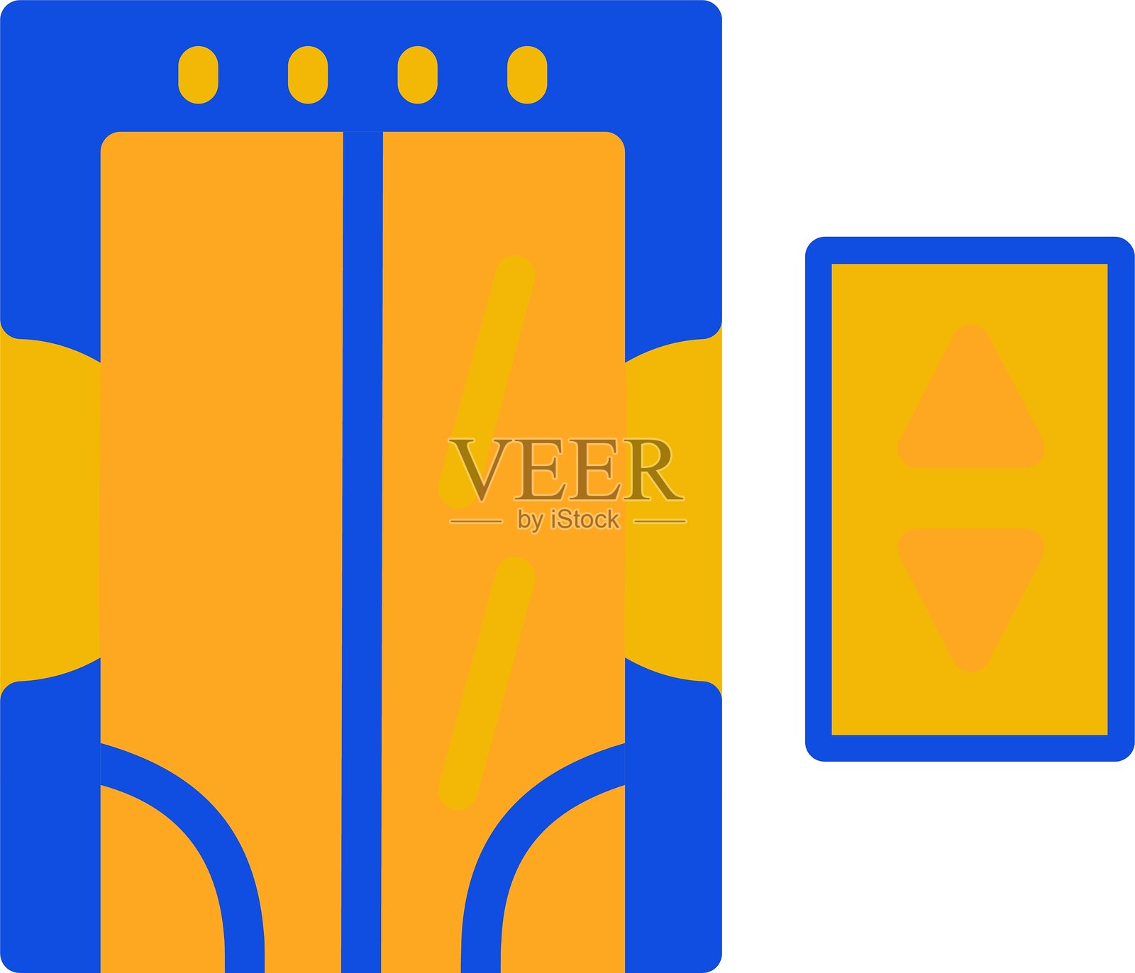 电梯平面两色图标插画图片素材