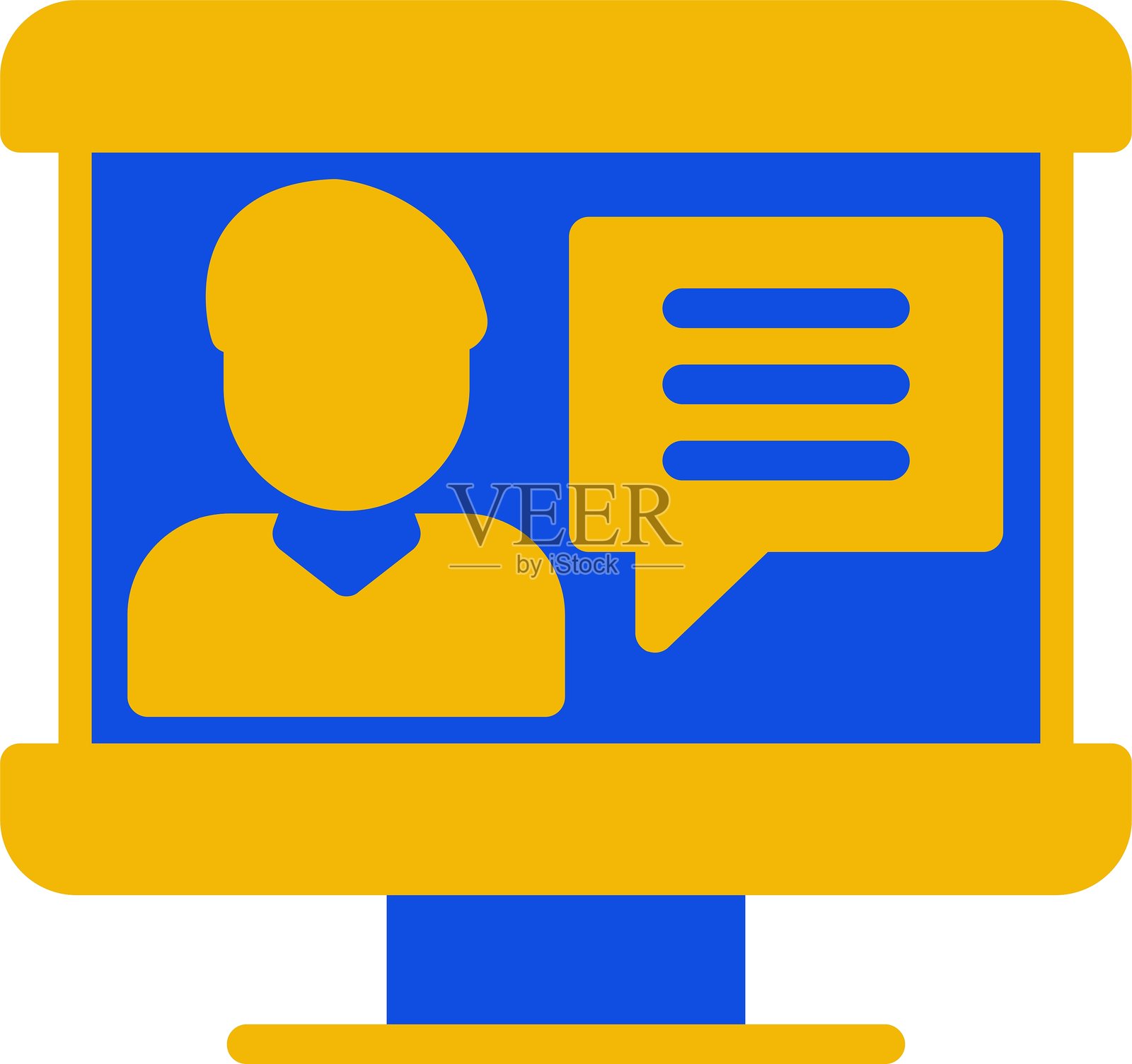 网络研讨会扁平化双色图标插画图片素材