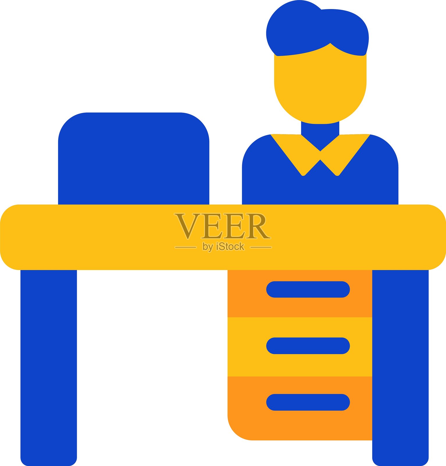 学习扁平化双色图标插画图片素材