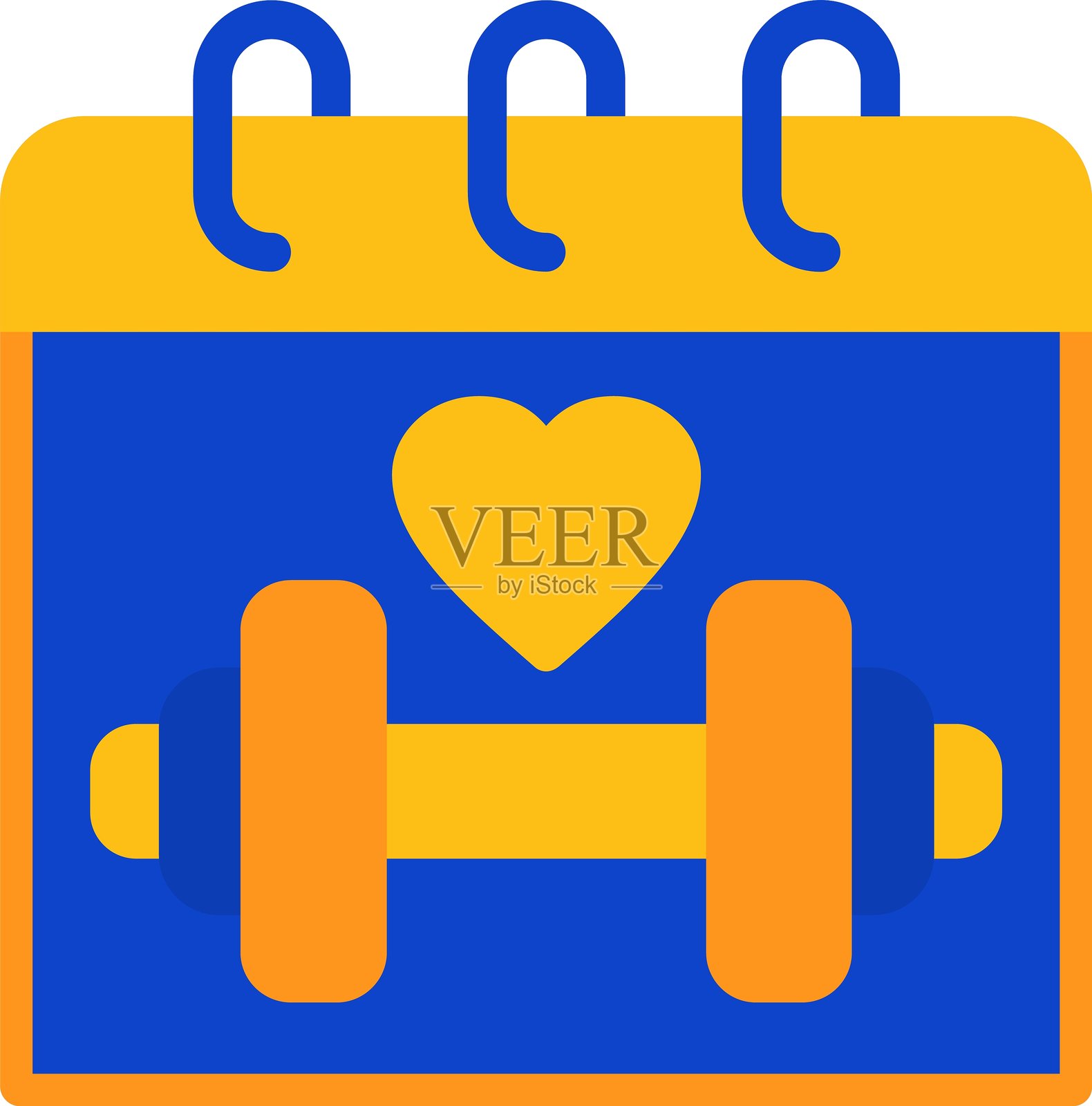 健身平面双色图标插画图片素材